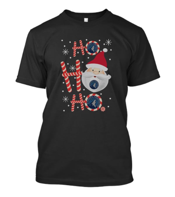 Santa Ho Ho Ho Christmas For Minnesota Timberwolves Fan T-Shirt