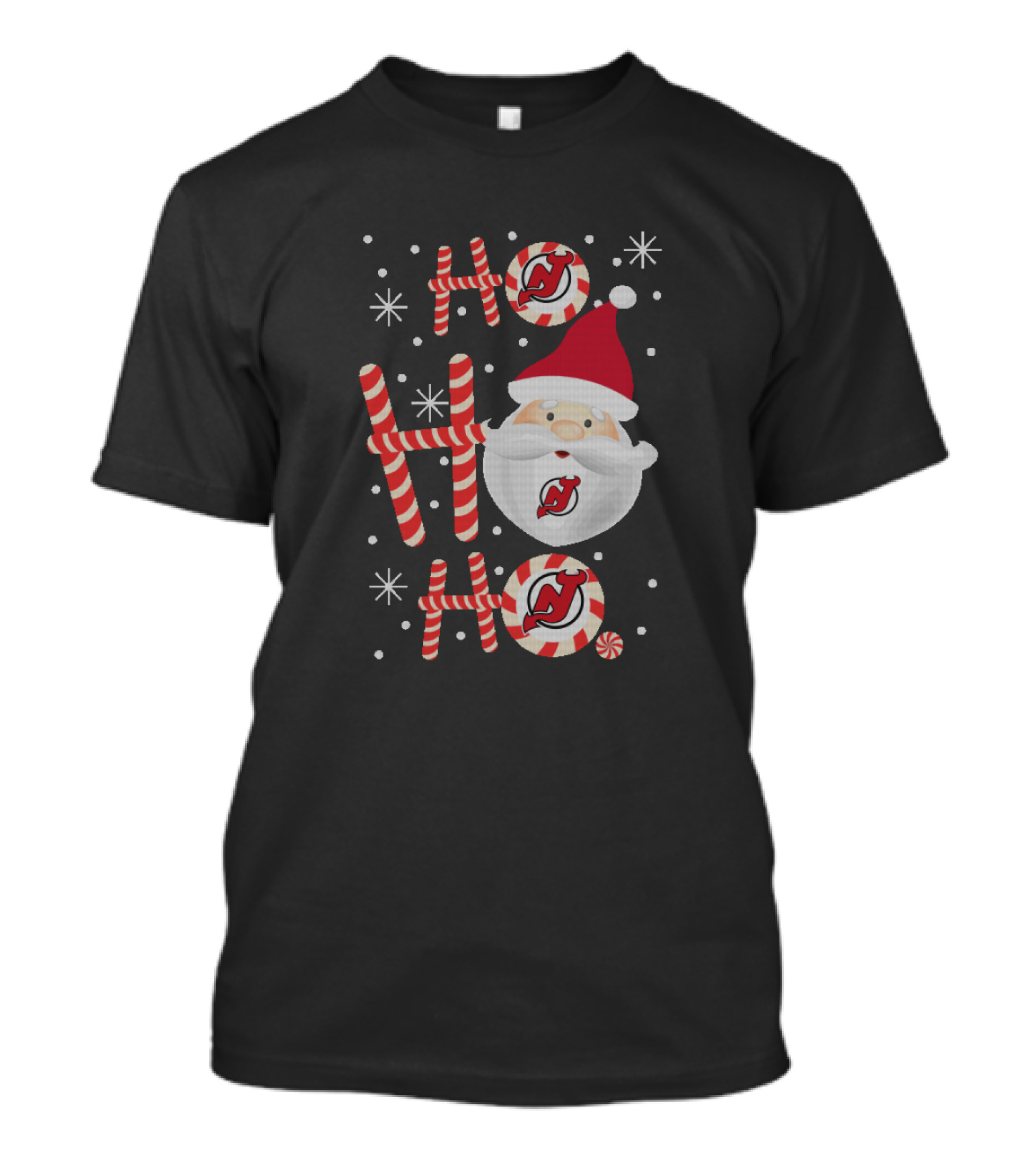 Ho Ho Ho Santa Christmas With New Jersey Devils Holiday T-Shirt