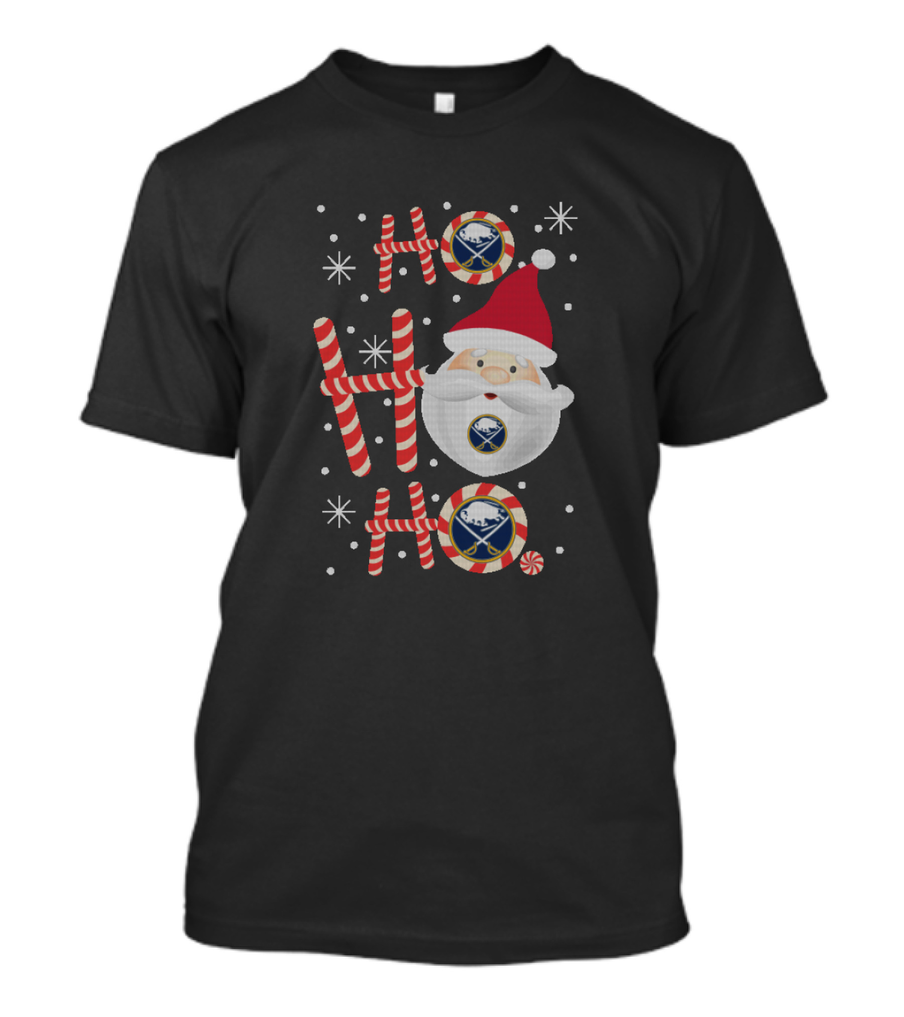 Santa Ho Ho Ho Buffalo Sabres Christmas Fans Holiday T-Shirt