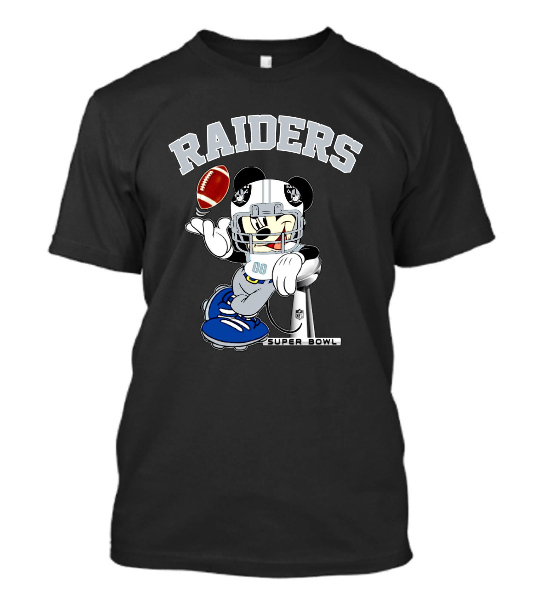 Raiders Mickey Mouse Nfl Super Bowl Football T-Shirt