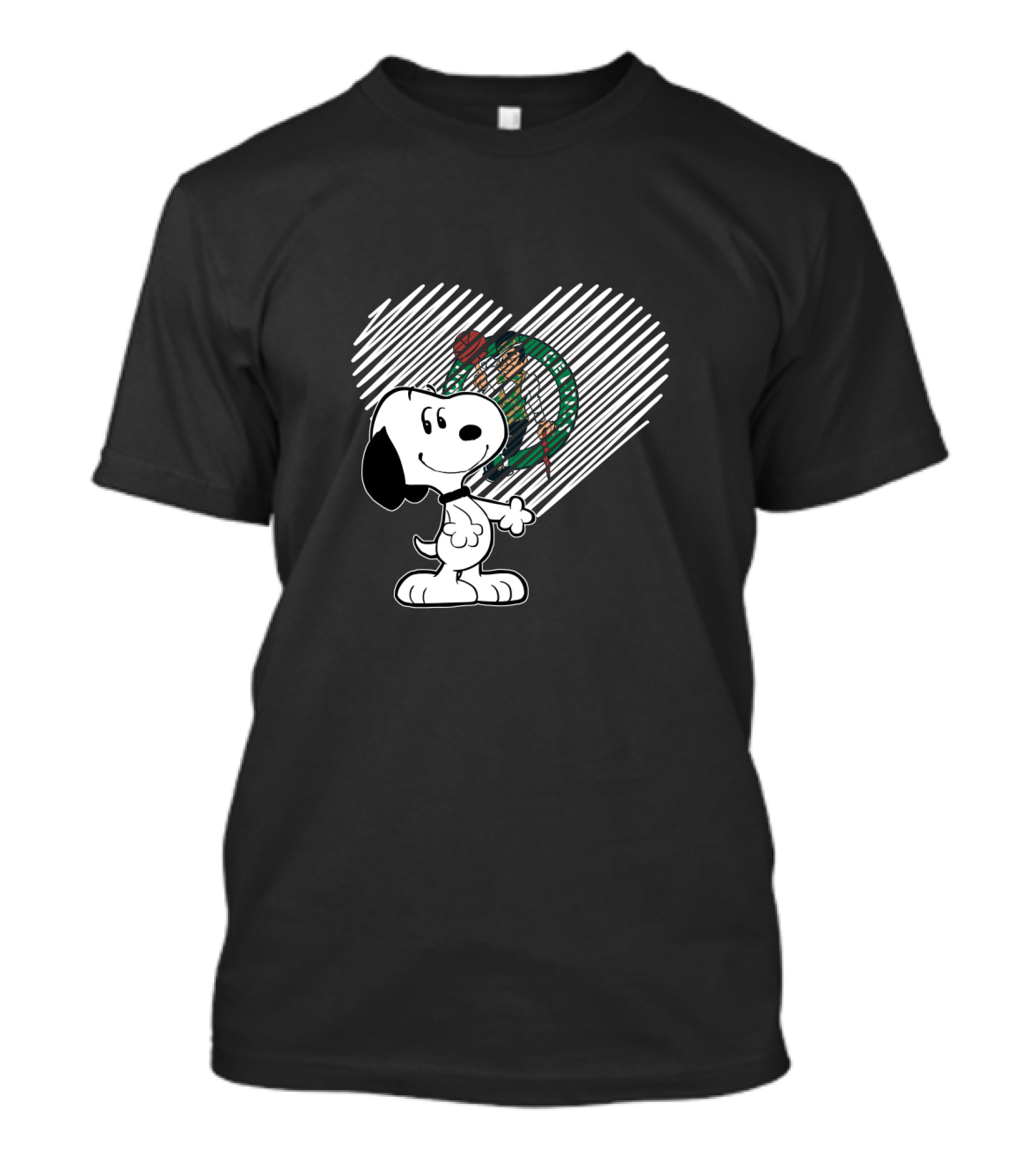 Snoopy Heart Boston Celtics Basketball Fans T-Shirt