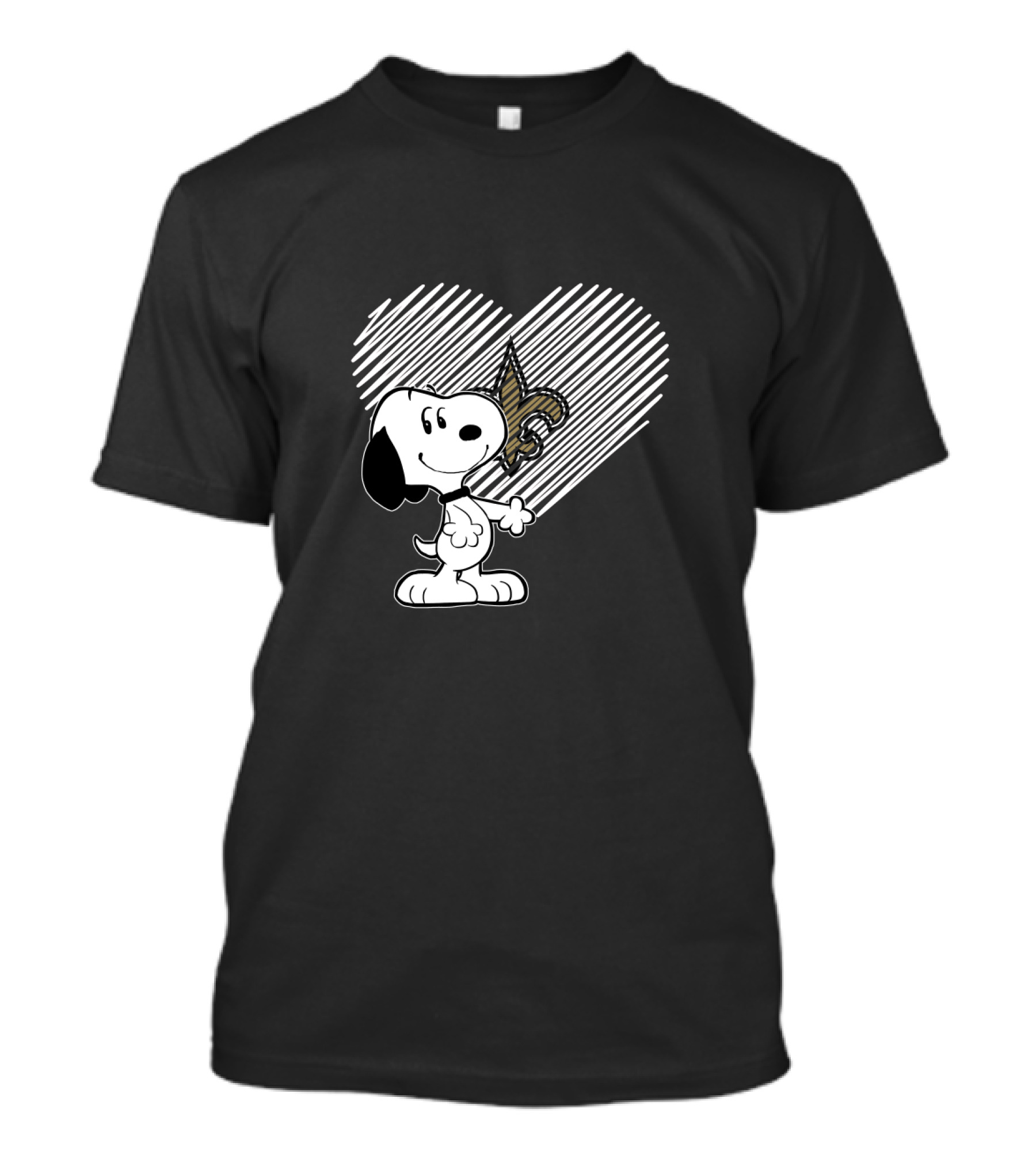Snoopy New Orleans Saints Heart Fleur-De-Lis Fans T-Shirt