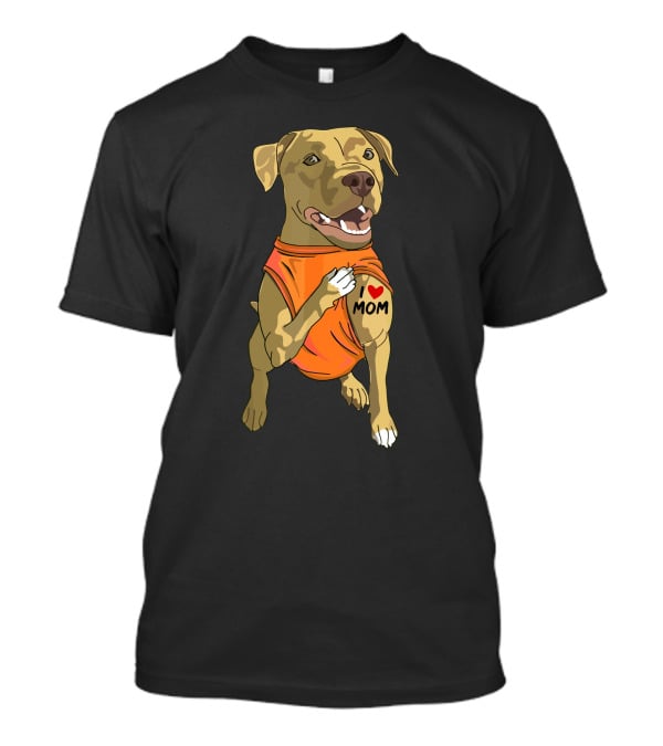Pit Bull I Love Mom Tattoo T-Shirt