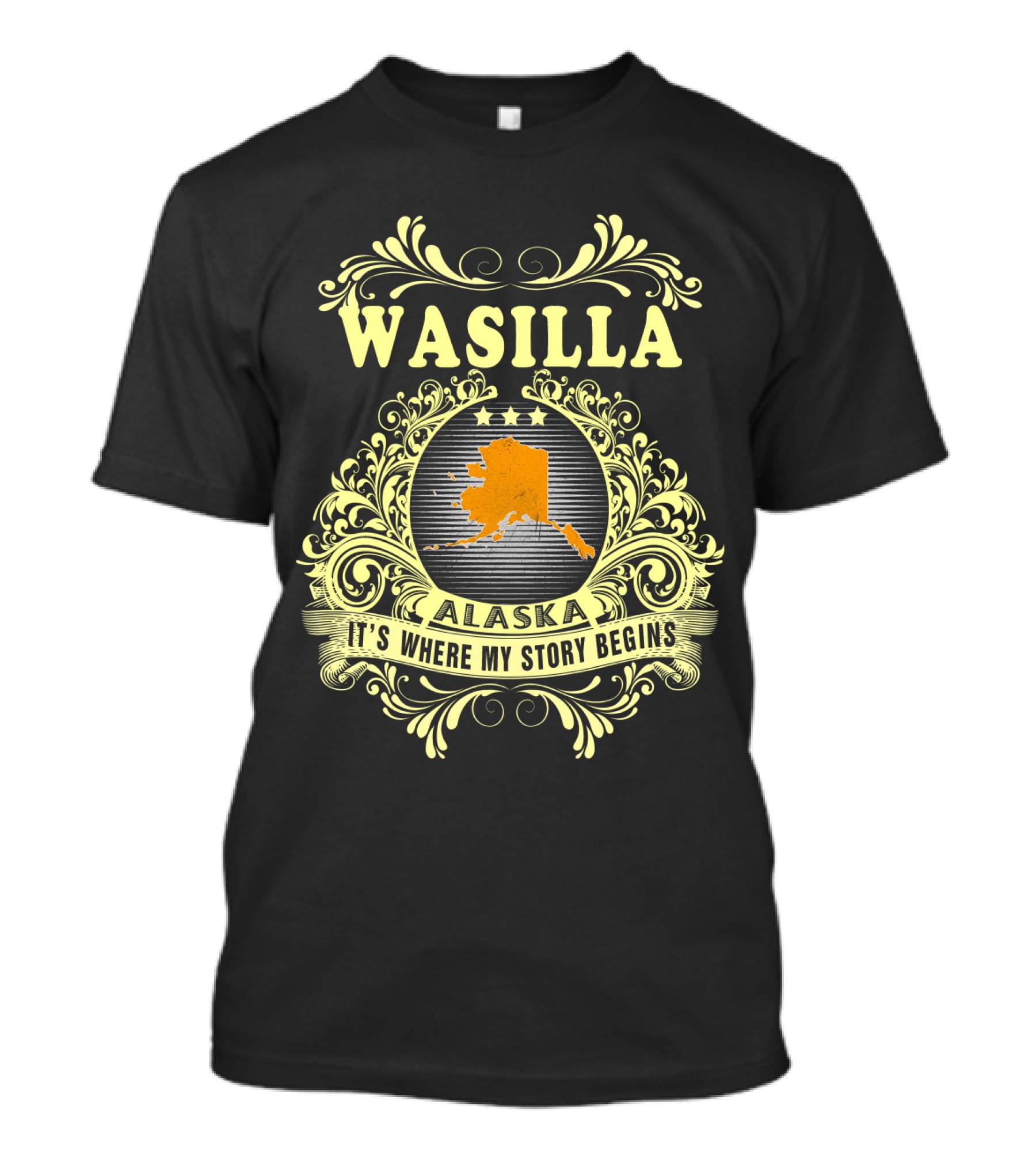 Wasilla Alaska It's Where My Story Begins Map T-Shirt