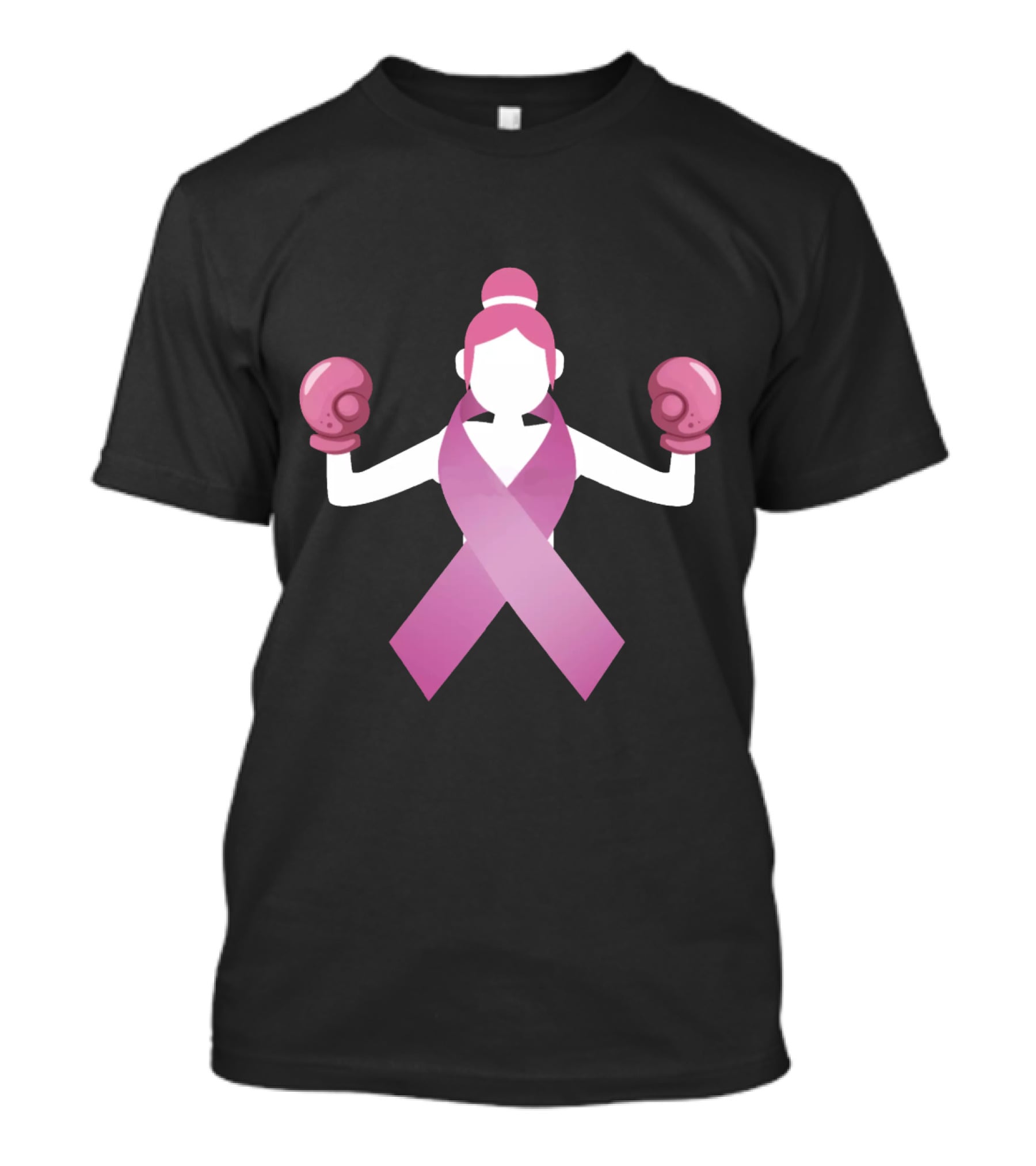 Breast Cancer Awareness Pink Ribbon Boxing Gloves Empowerment T-Shirt