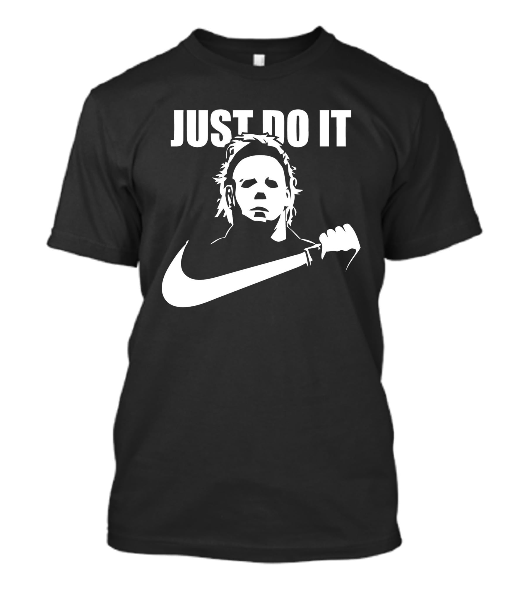 Just Do It Michael Myers Parody Swoosh T-Shirt