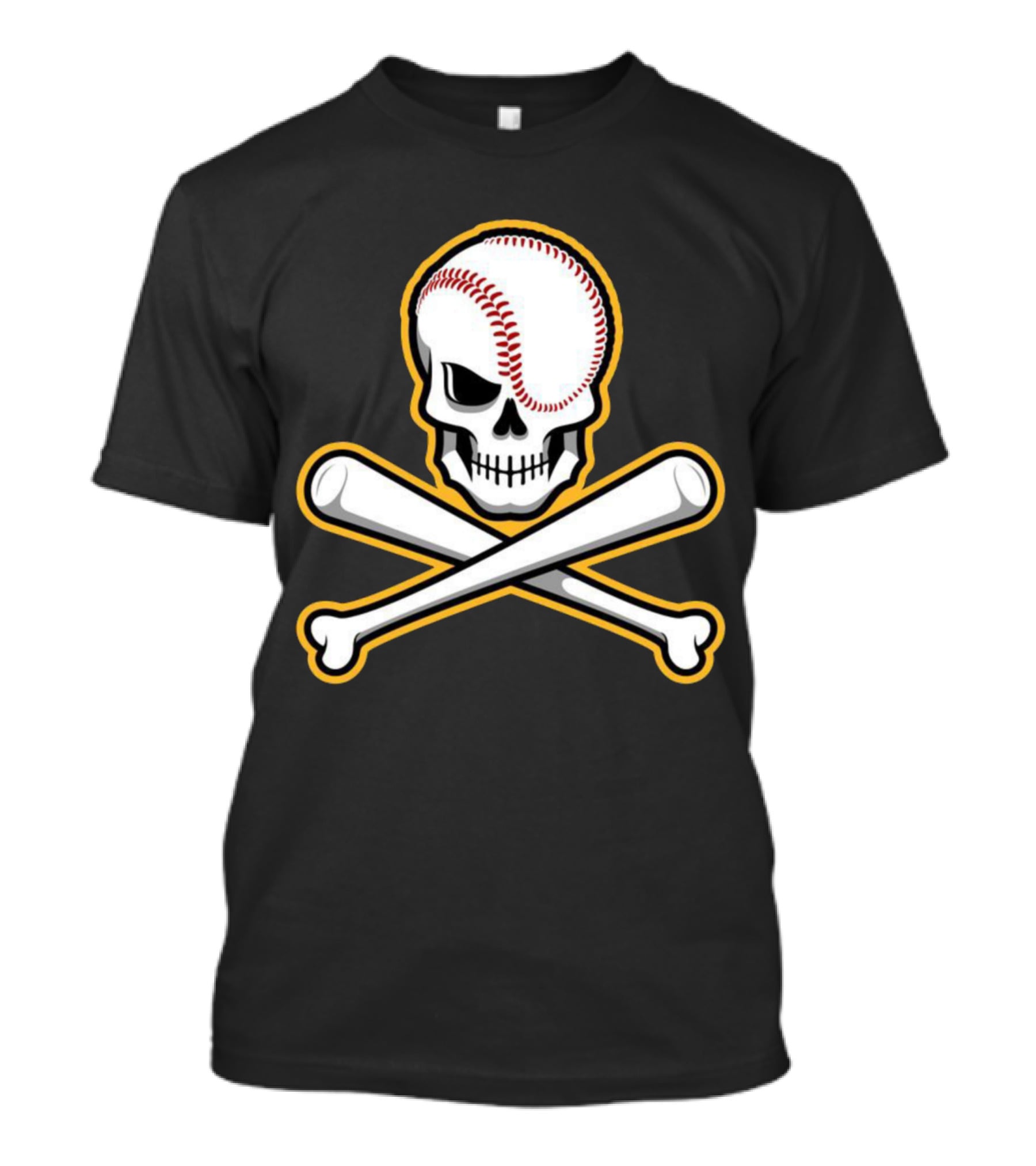 Skull Baseball Bat Crossbones Sports T-Shirt