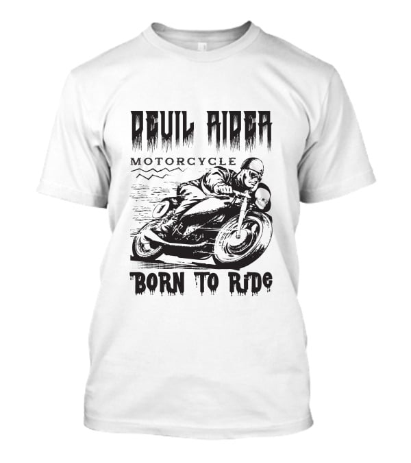 Devil Rider Motorcycle Born To Ride T-Shirt