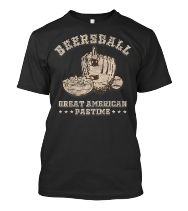 Beersball Great American Pastime Baseball Beersball Chips And Beer Softball Series Dad T-Shirt