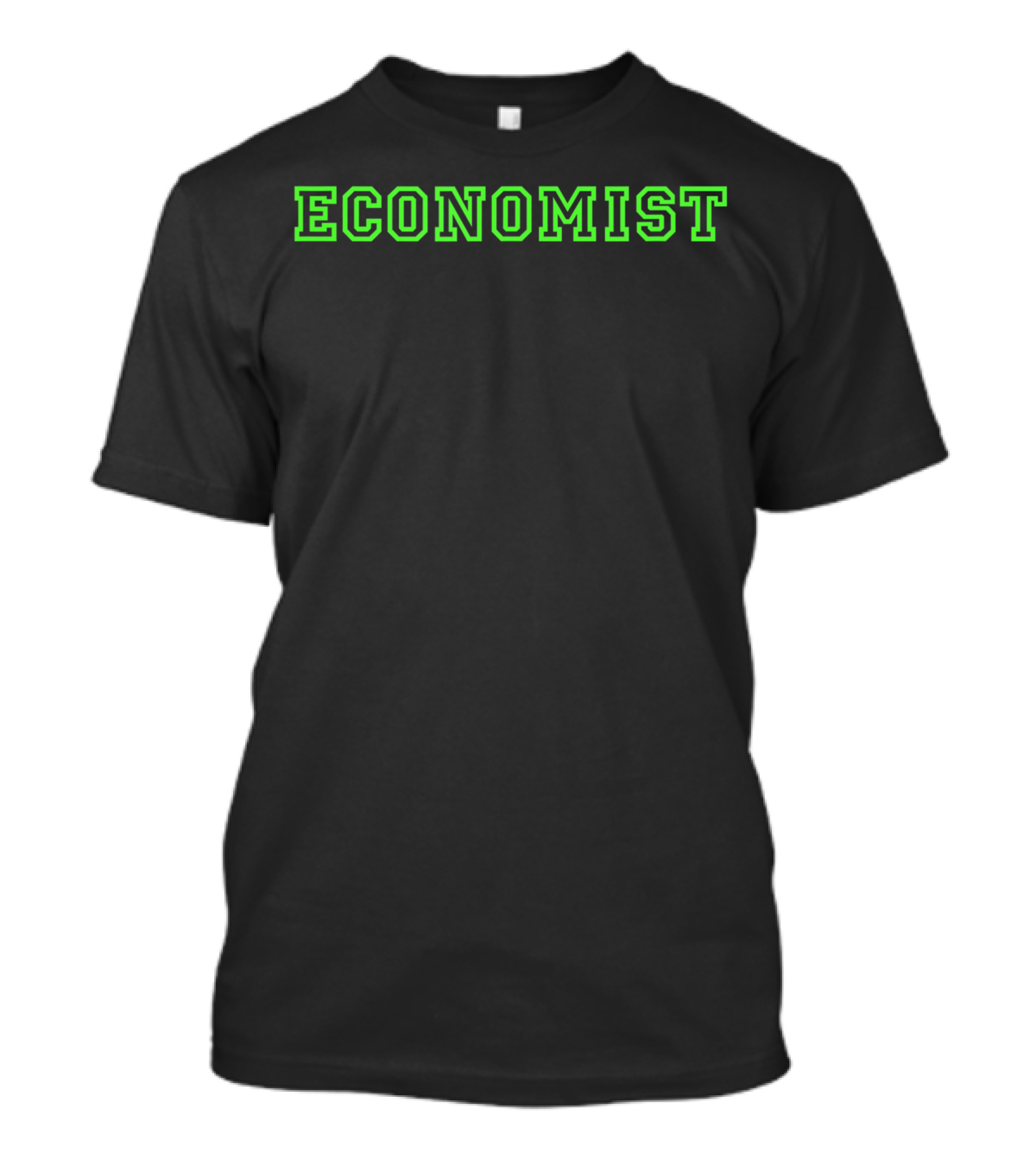 ECONOMIST Green Neon Block Lettering T-Shirt