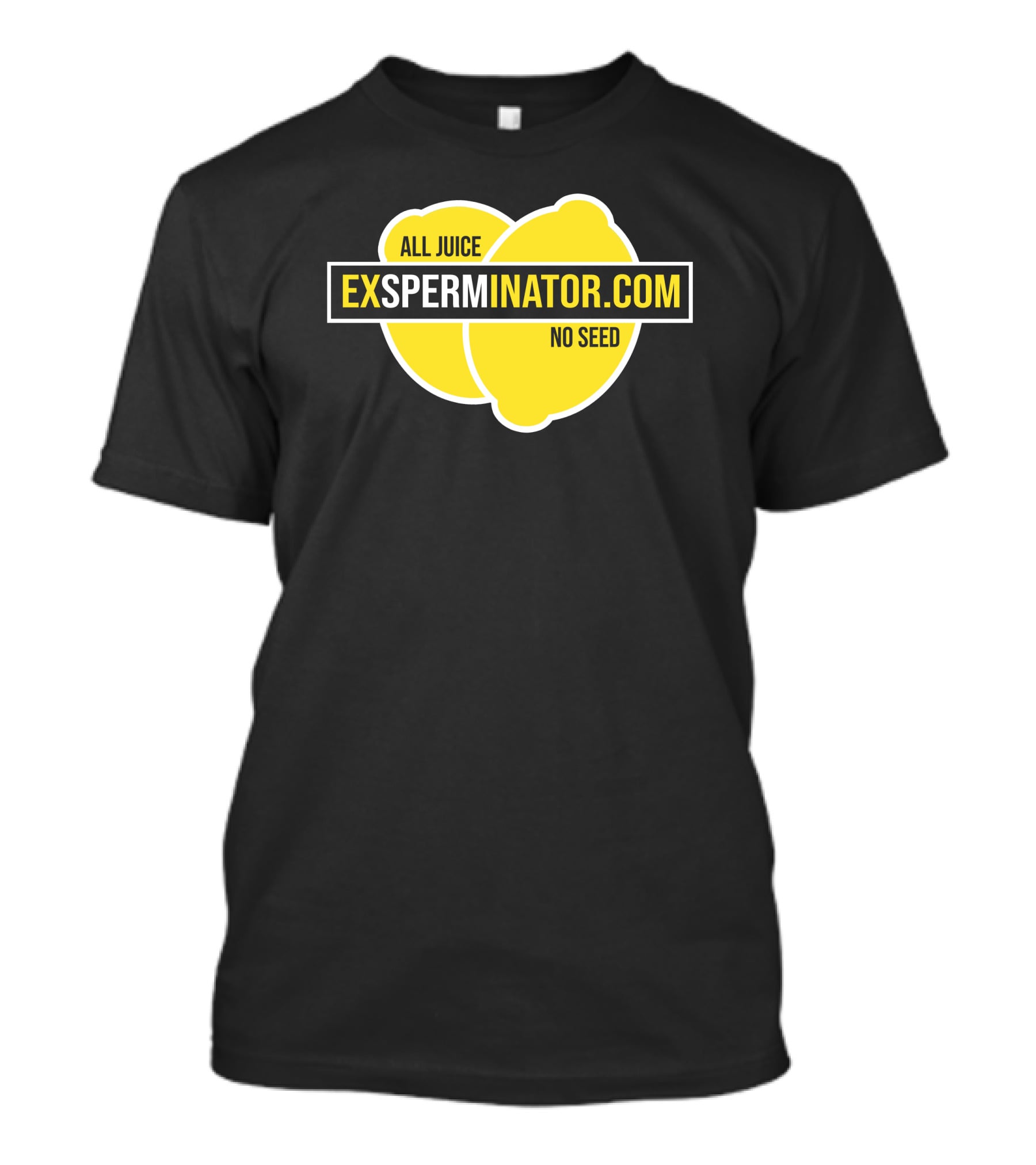 Exsperminator All Juice No Seed Lemon Logo Exsperminator.com T-Shirt