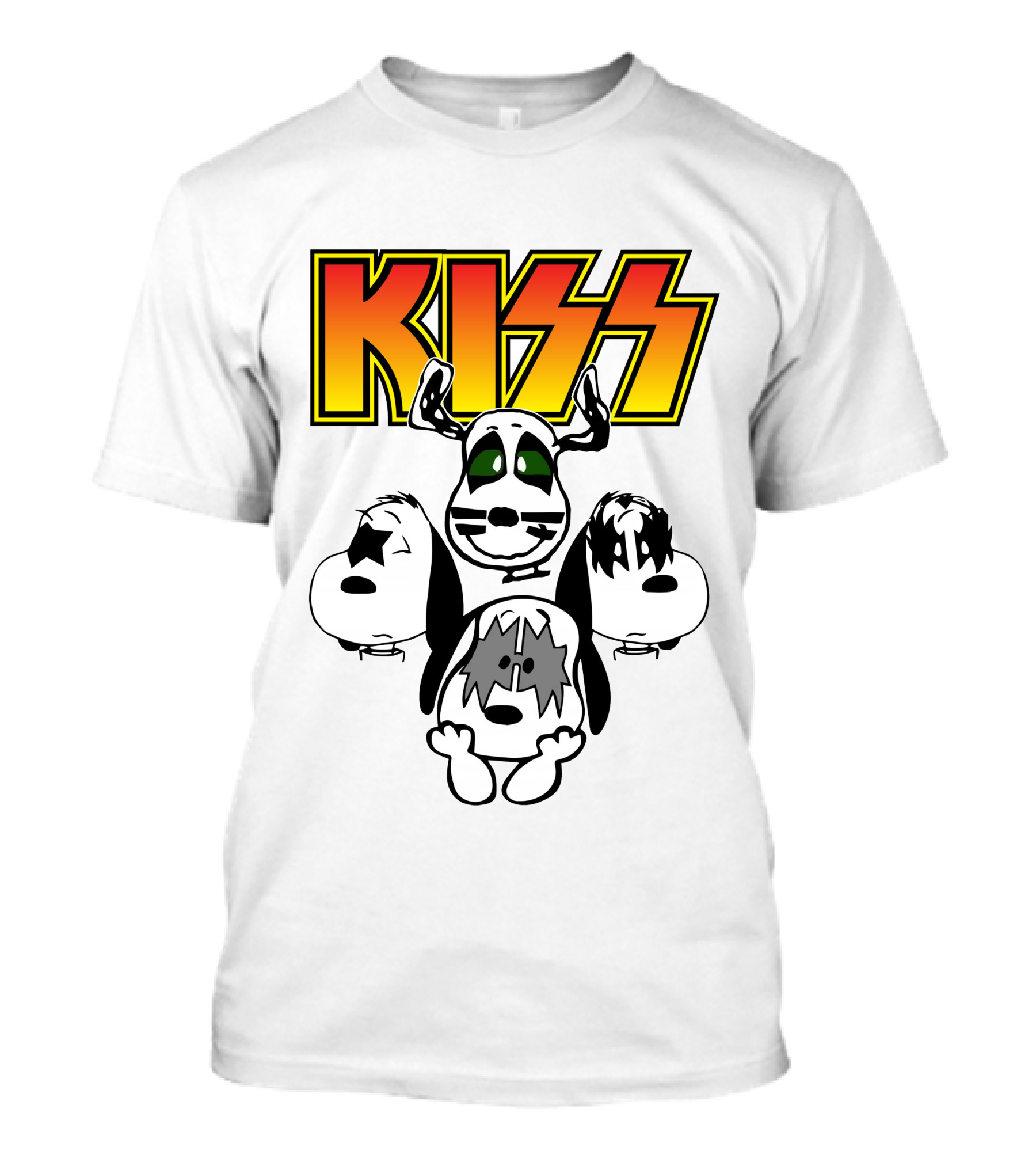 Kiss Band Snoopy Characters T-Shirt