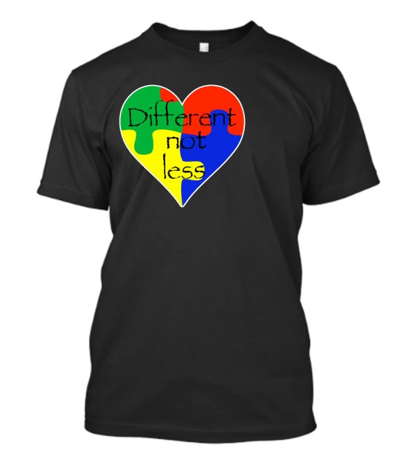 Different Not Less Heart Puzzle Autism Awareness T-Shirt