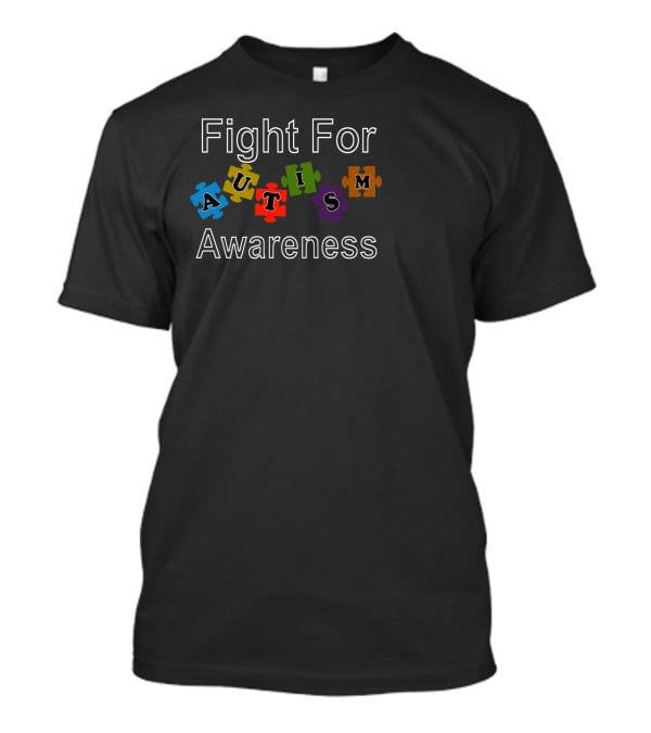 Fight For Autism Awareness Puzzle Pieces T-Shirt