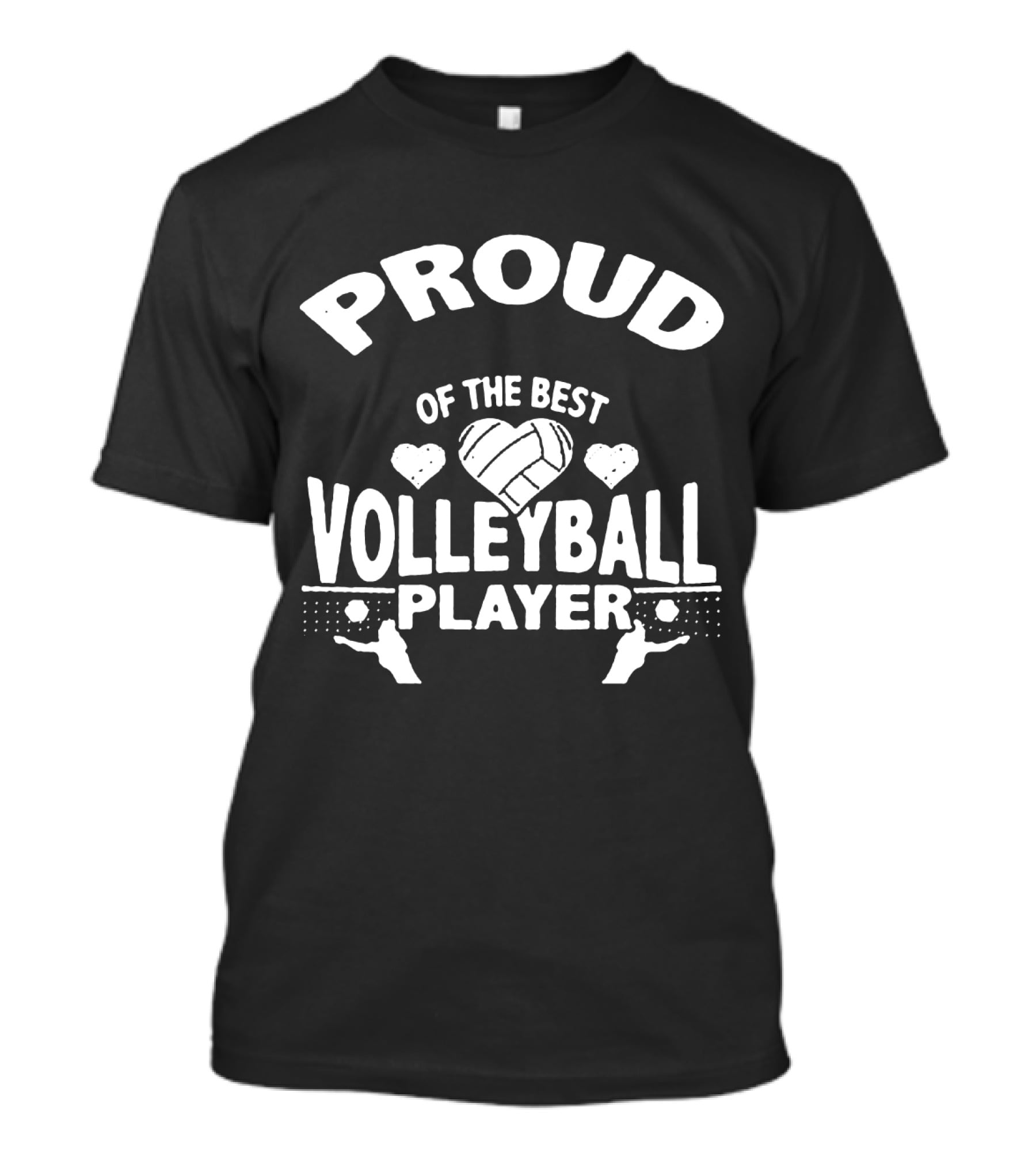 Proud Of The Best Volleyball Player Heart Themed T-Shirt