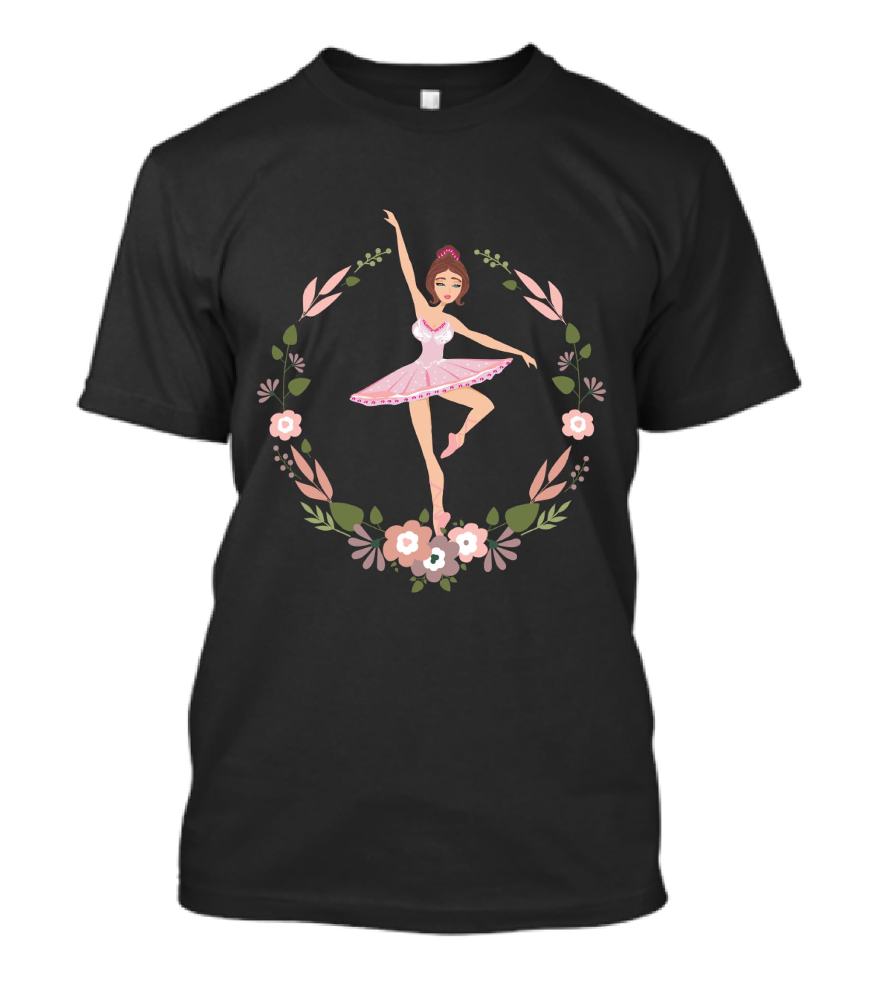 Ballerina Cute Ballet Dancer Flower Wreath Elegance T-Shirt