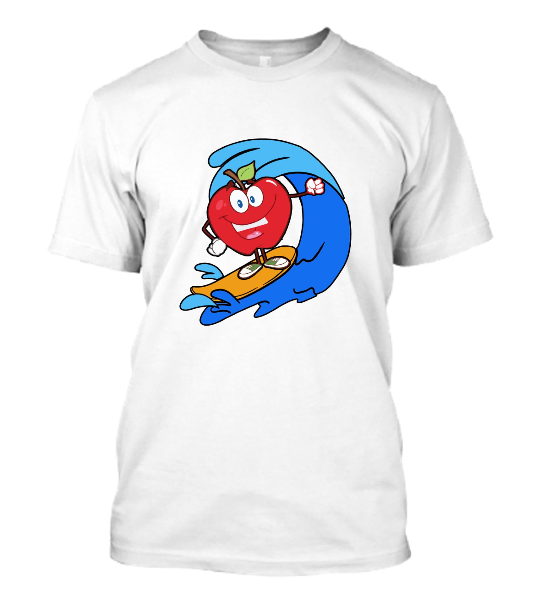 Apple Riding Surf Waves On A Board T-Shirt