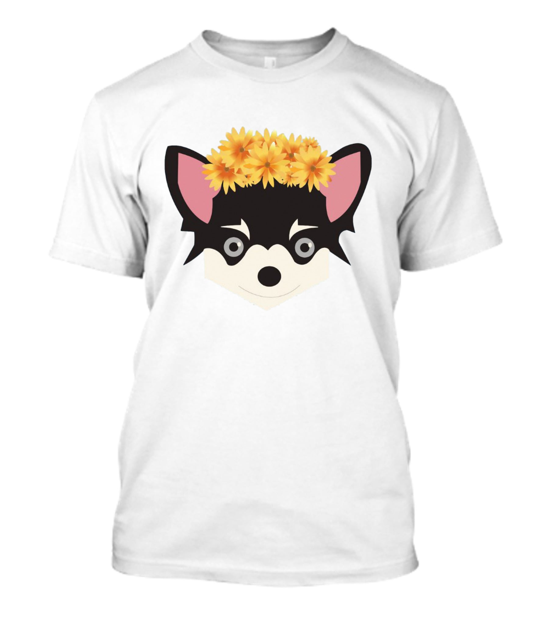 Chihuahua With Crown Of Yellow Flowers T-Shirt