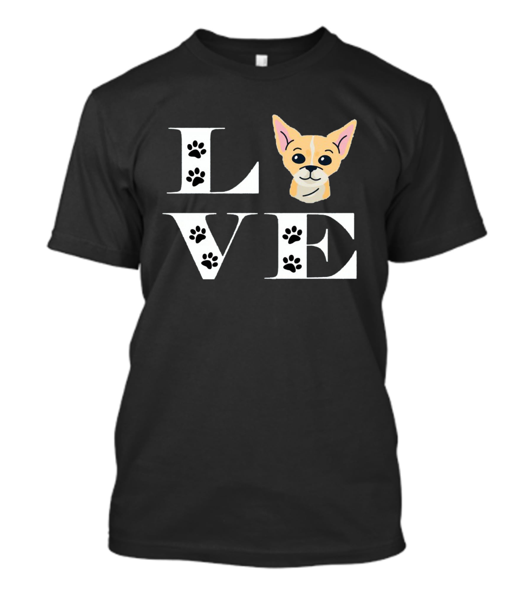 LOVE Chihuahua Dog And Paw Prints T-Shirt