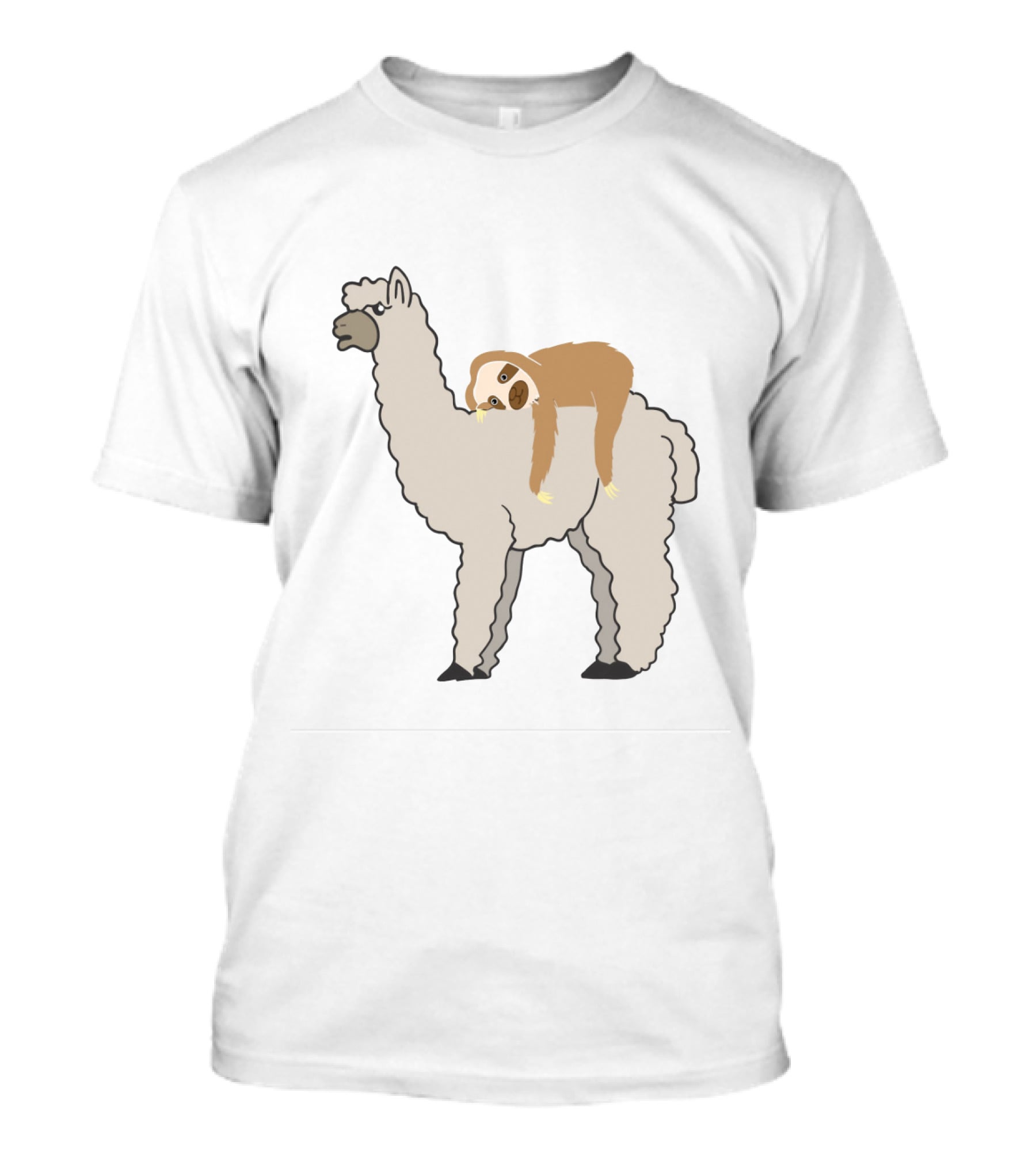 Adorable Sloth Laying On A Llama T-Shirt