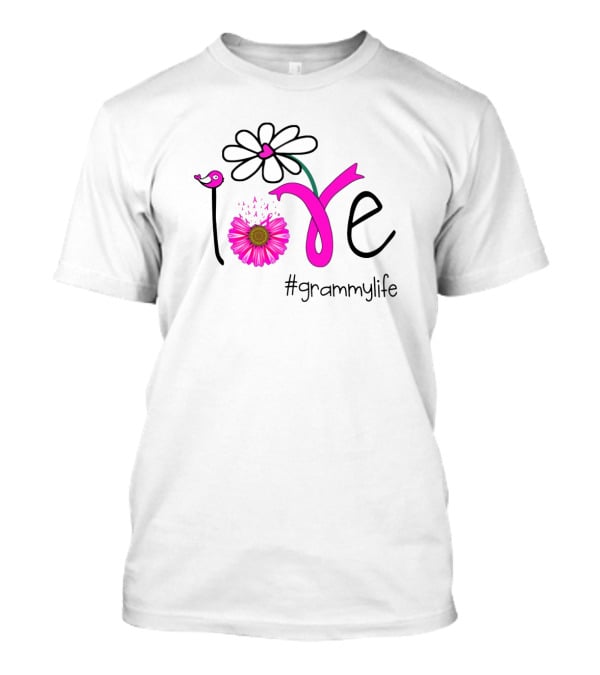 Love #grammylife Floral Bird T-Shirt