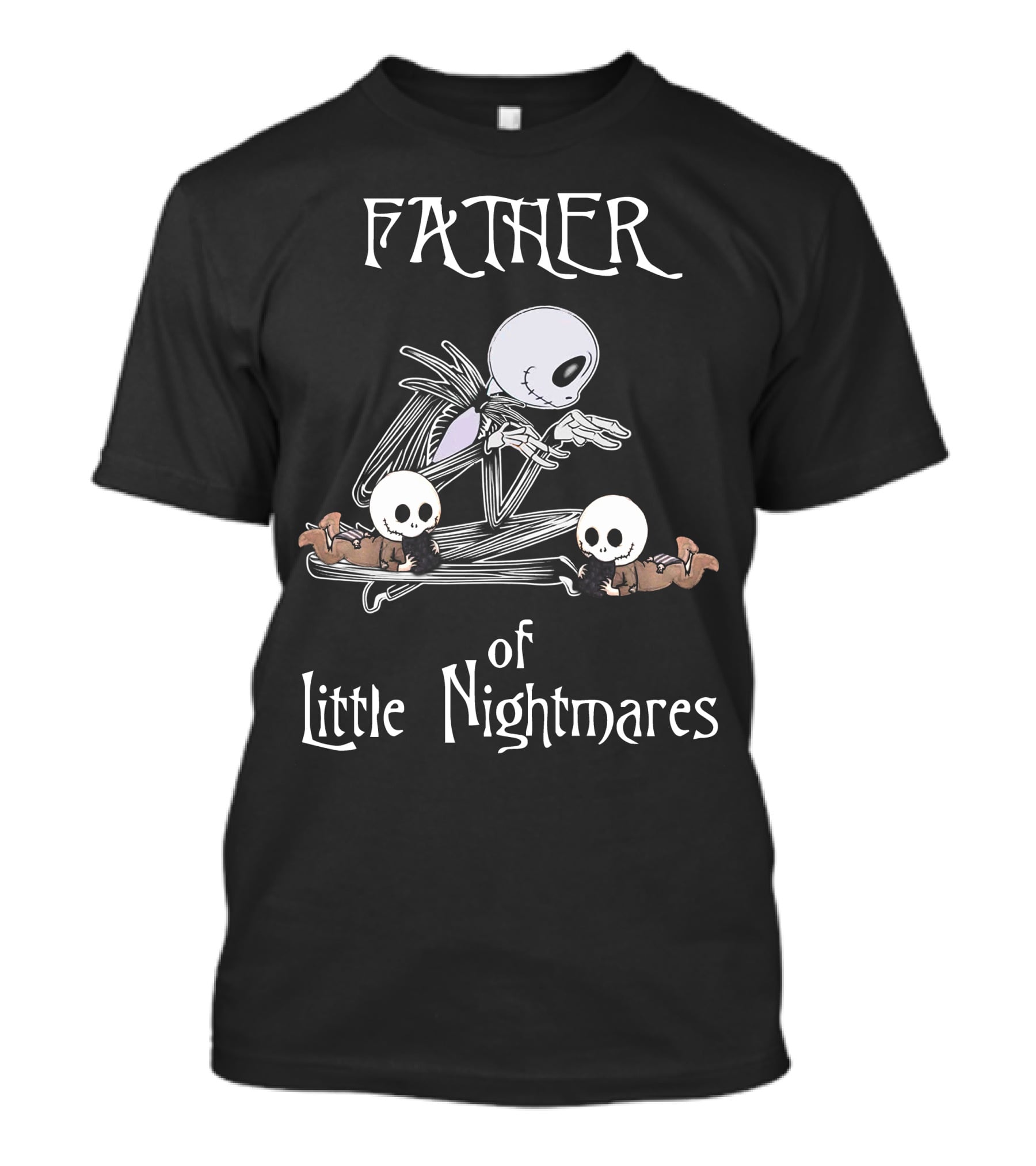 Father Of Little Nightmares Halloween Skeleton With Twin Babies T-Shirt