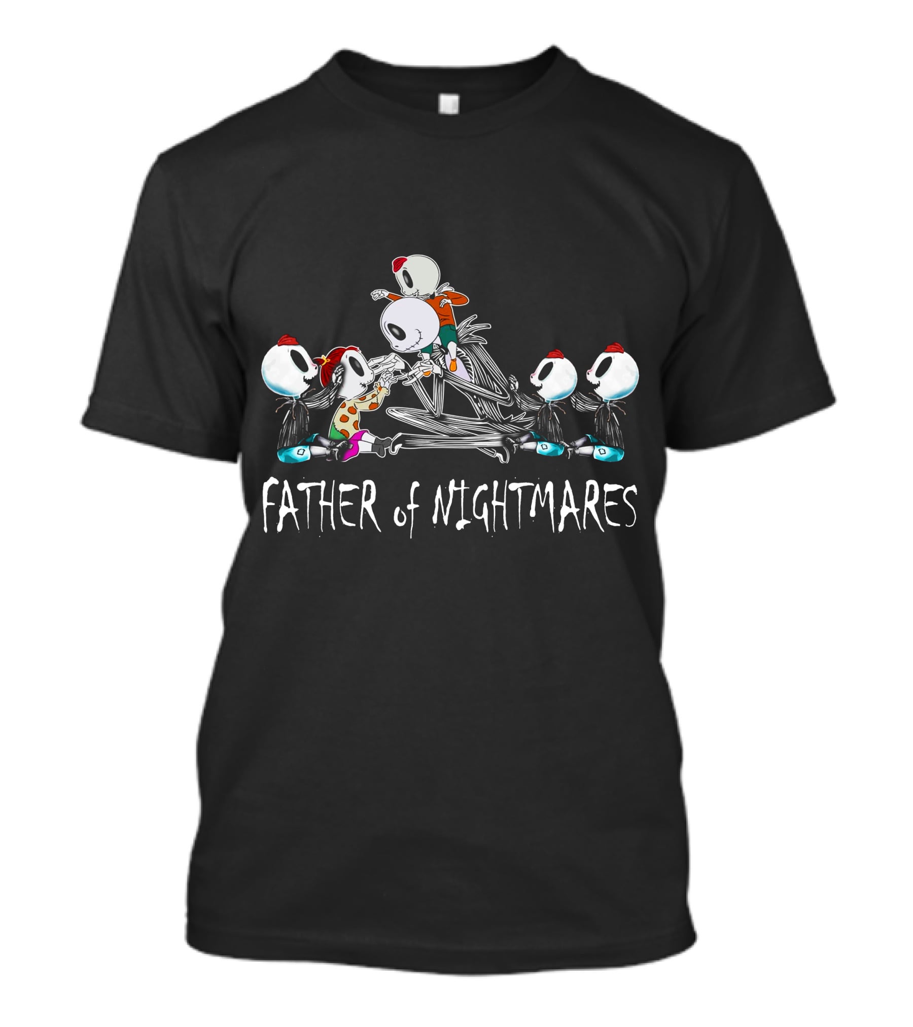 Father Of Nightmares 4 Boys 1 Girl Halloween Skeletons T-Shirt