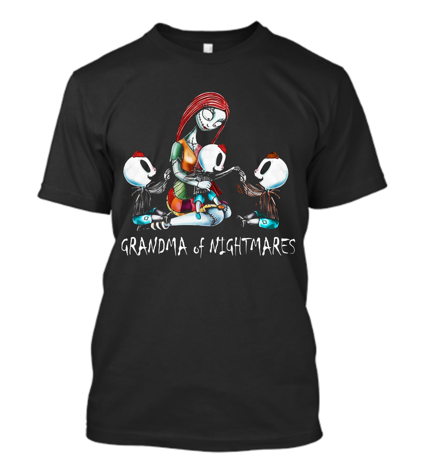 Grandma Of Nightmares With Three Skeleton Boys T-Shirt