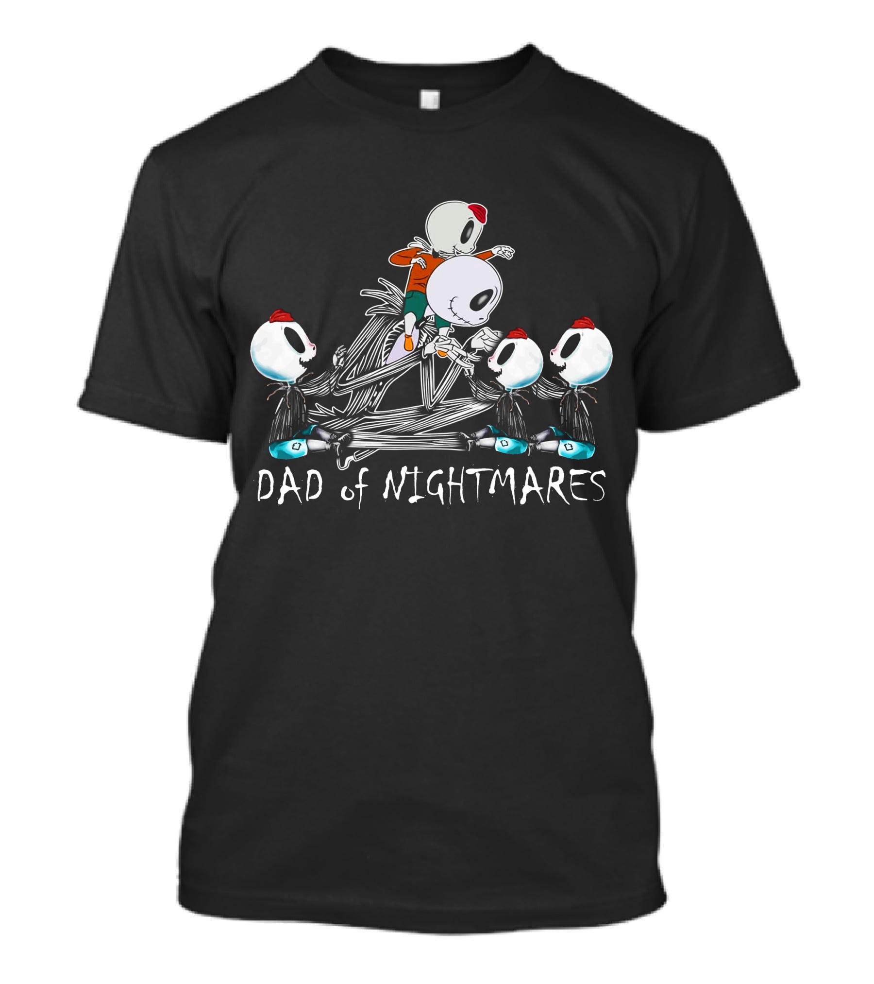 Dad Of Nightmares With Four Skull Characters T-Shirt
