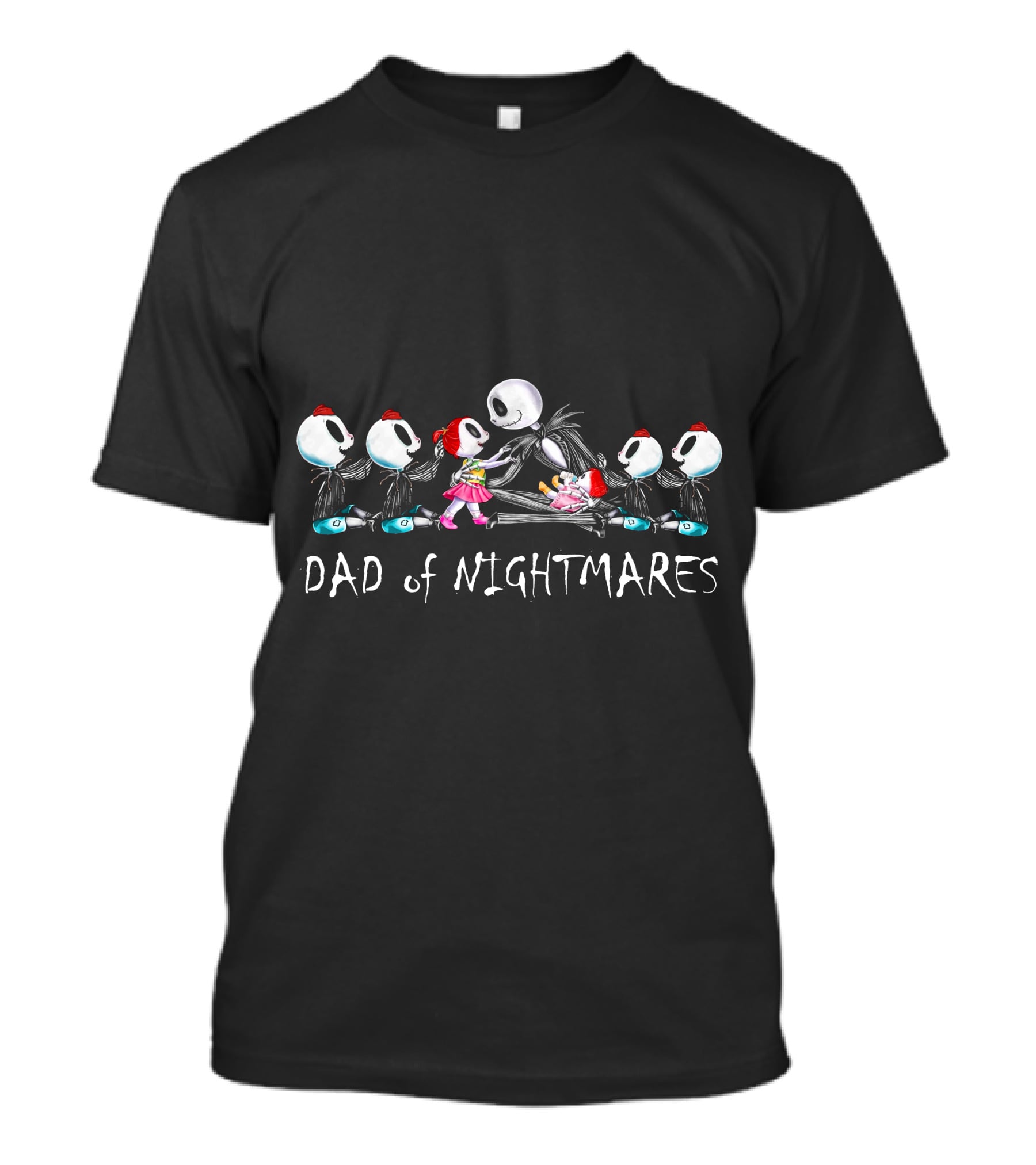 Dad Of Nightmares 4 Boys 2 Girls Halloween Characters T-Shirt