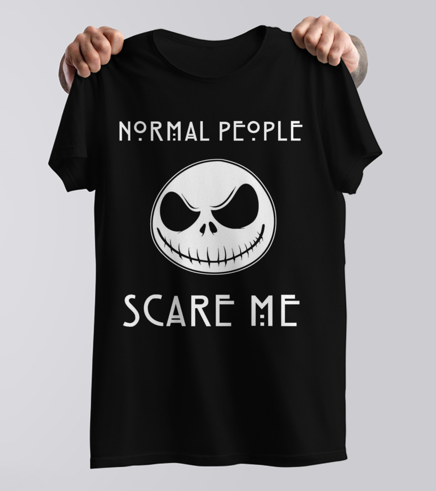 Normal People Scare Me Jack Skellington Face T-Shirt