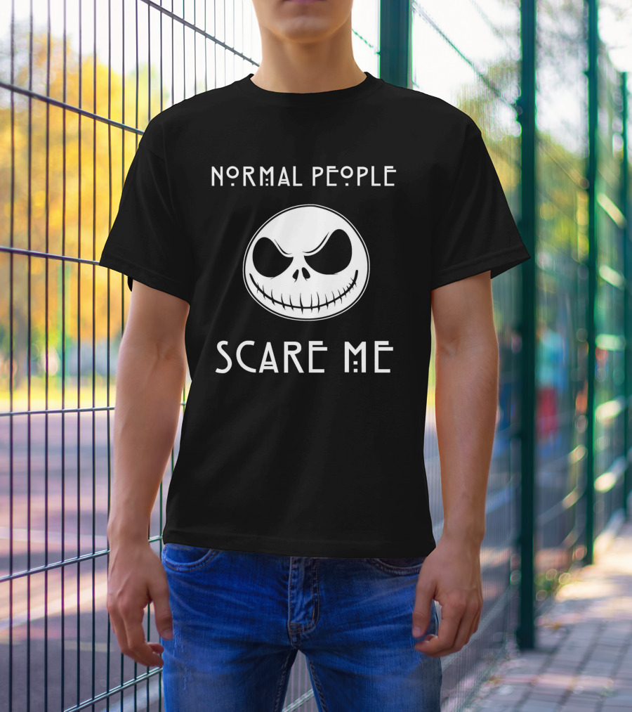 Normal People Scare Me Jack Skellington Face T-Shirt
