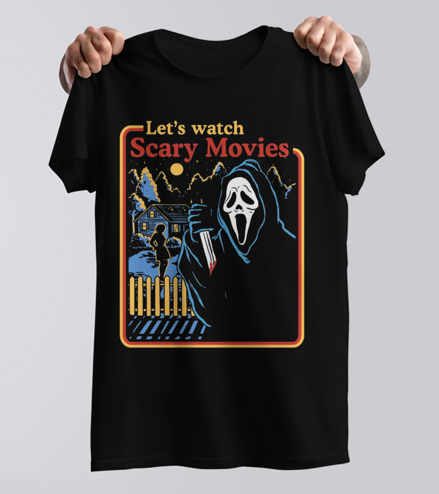 Let's Watch Scary Movies Scream Horror T-Shirt