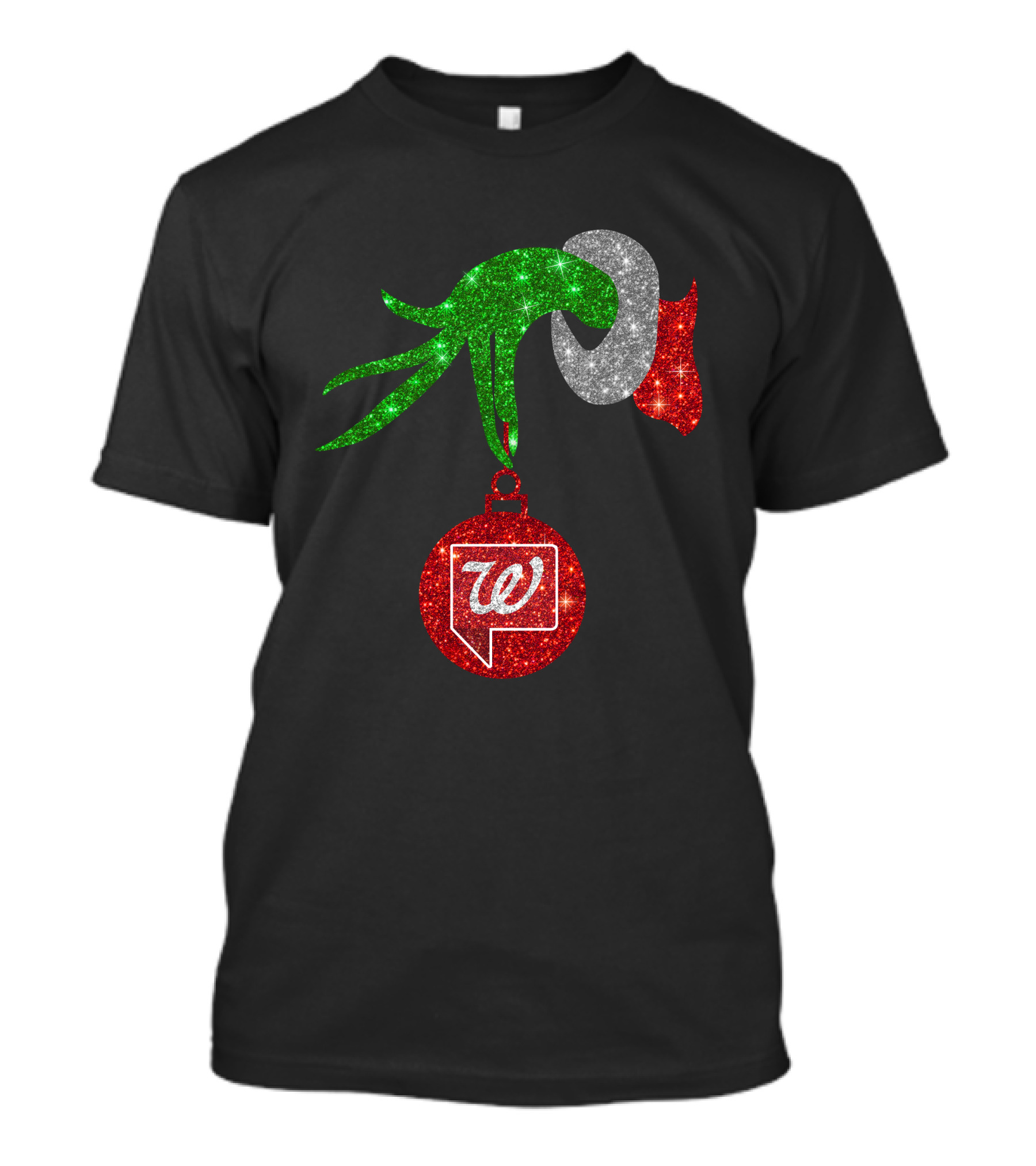 Glittery Green Hand With Walgreens Ornament Christmas Image T-Shirt