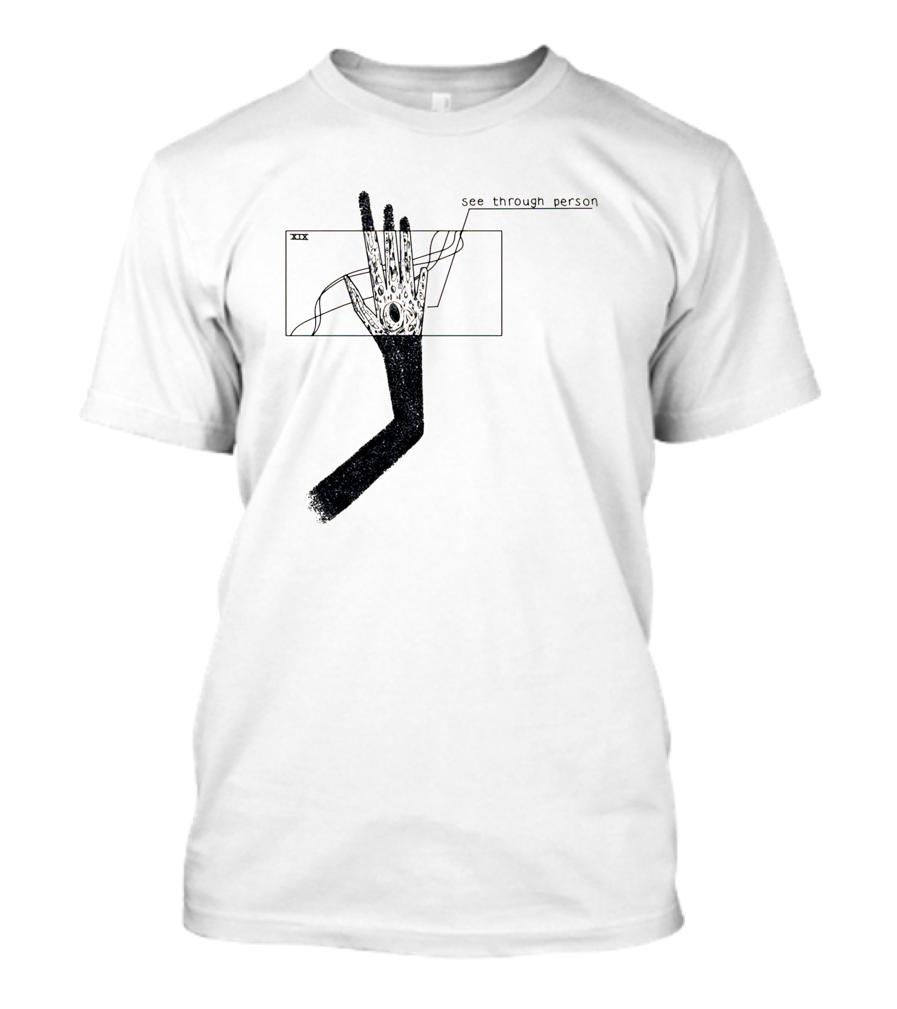 See Through Person Hand Illustration With Void Design And Abstract Lines T-Shirt