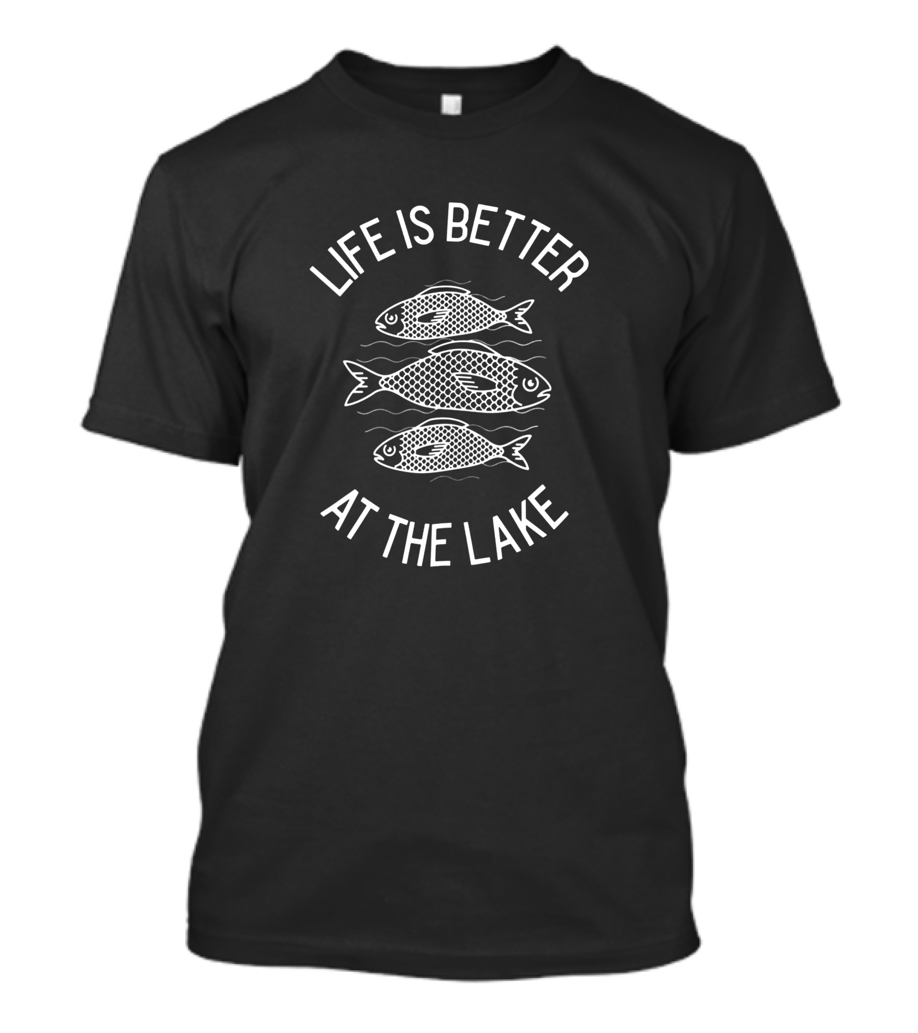 Life Is Better At The Lake With Fish Motif T-Shirt