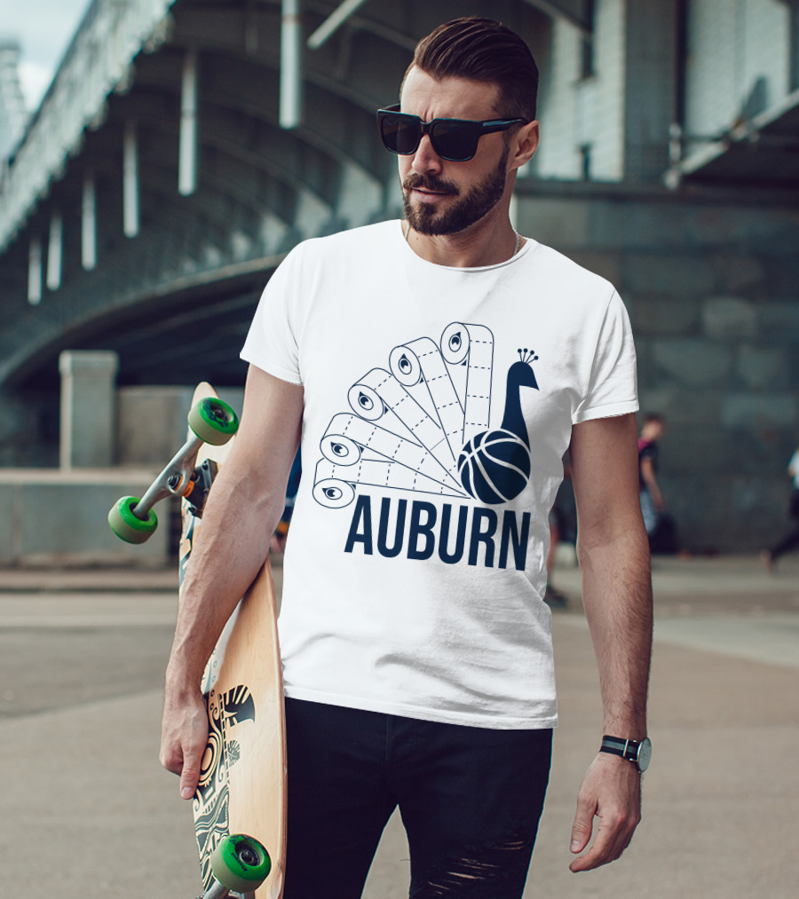Auburn Peacock Toilet Paper Basketball T-Shirt