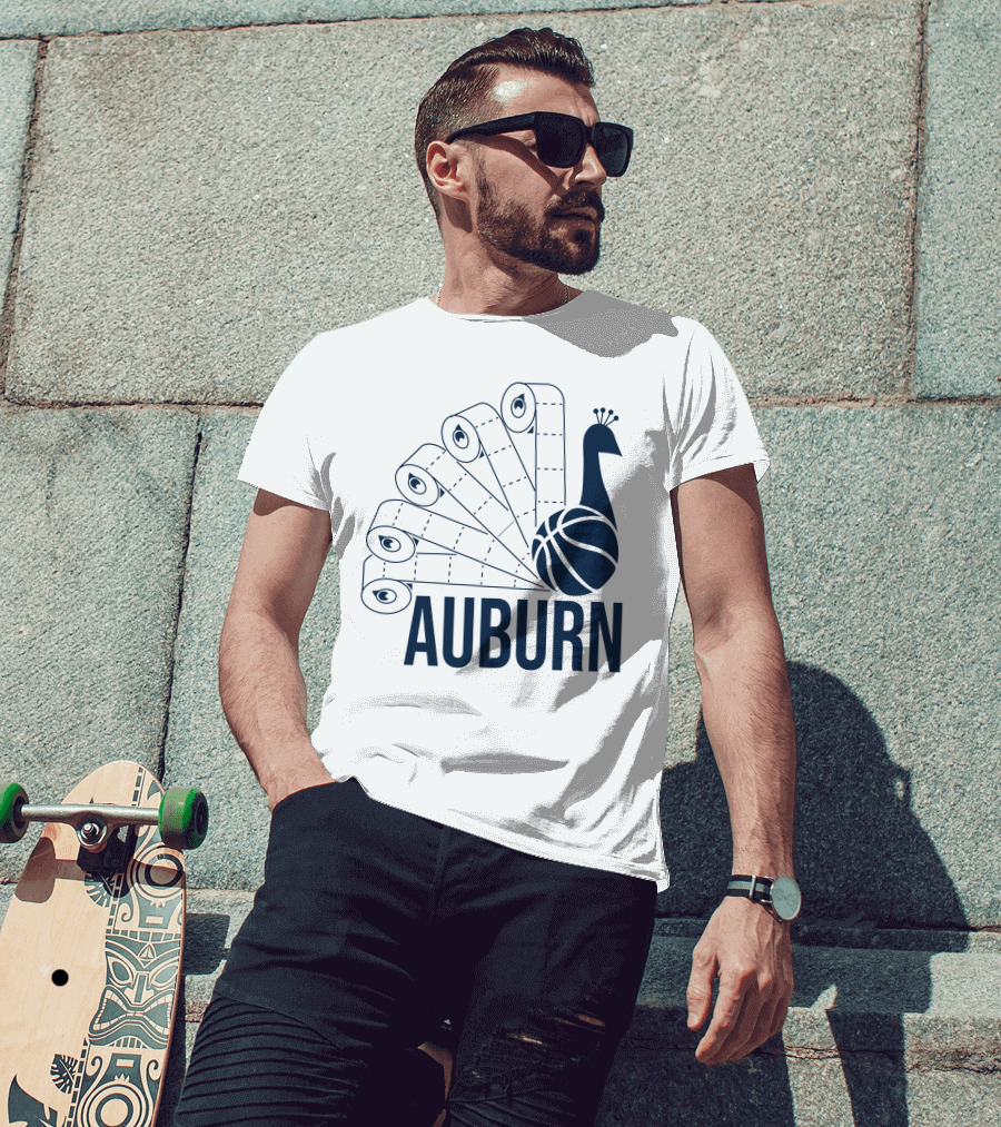 Auburn Peacock Toilet Paper Basketball T-Shirt