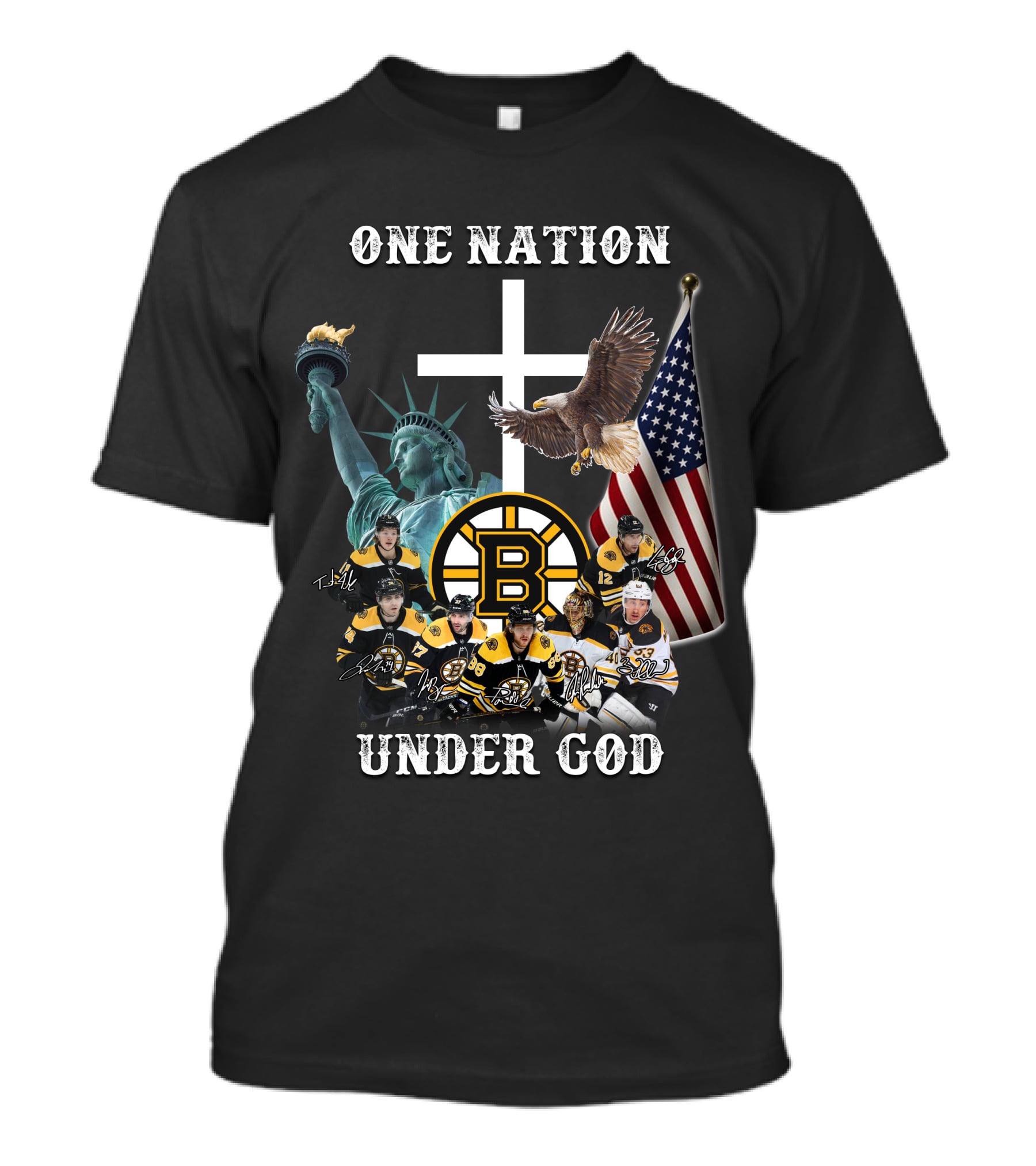 One Nation Under God Boston Hockey Spirit T-Shirt