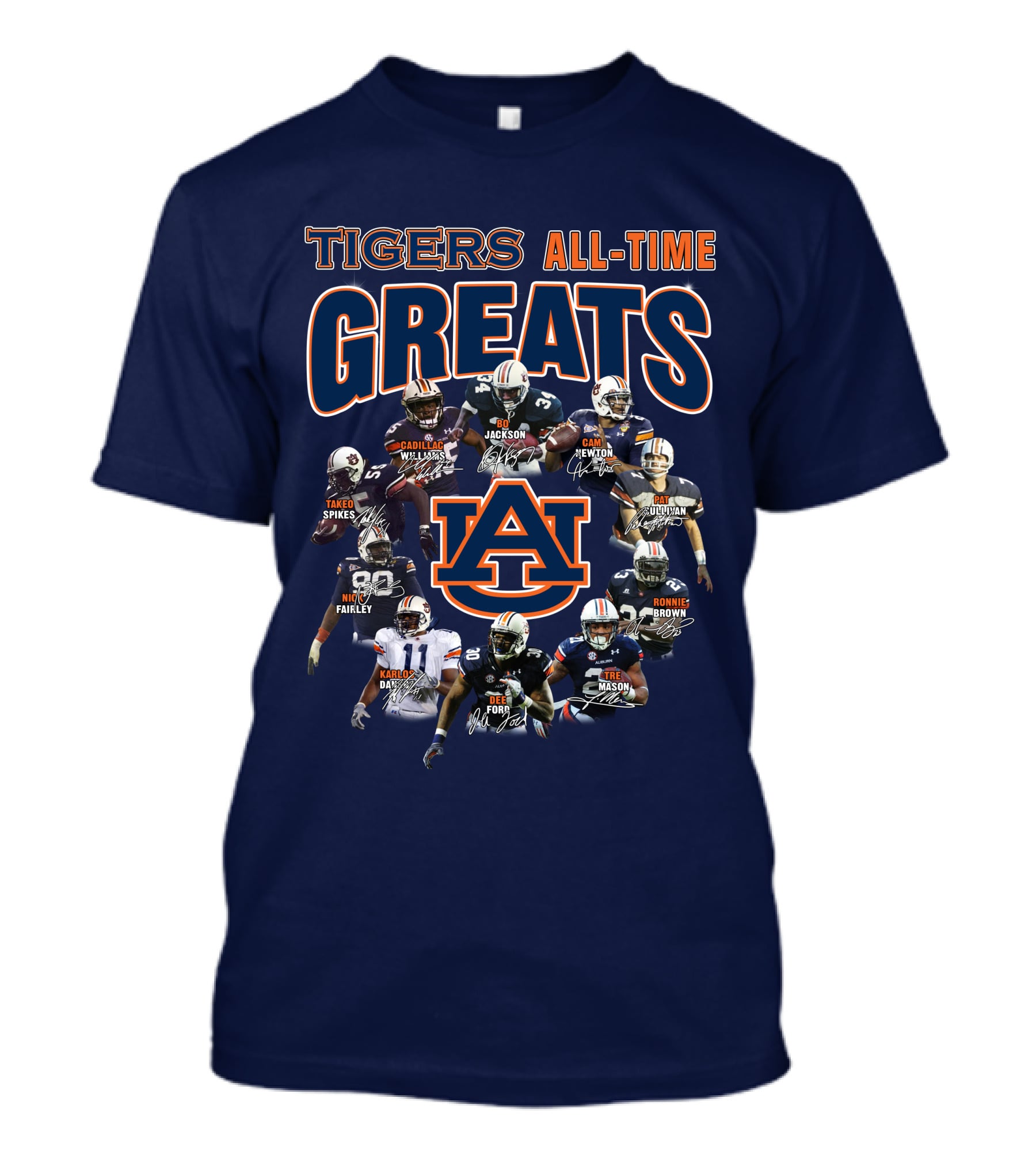 Tigers All-Time Greats Auburn Football Legends T-Shirt