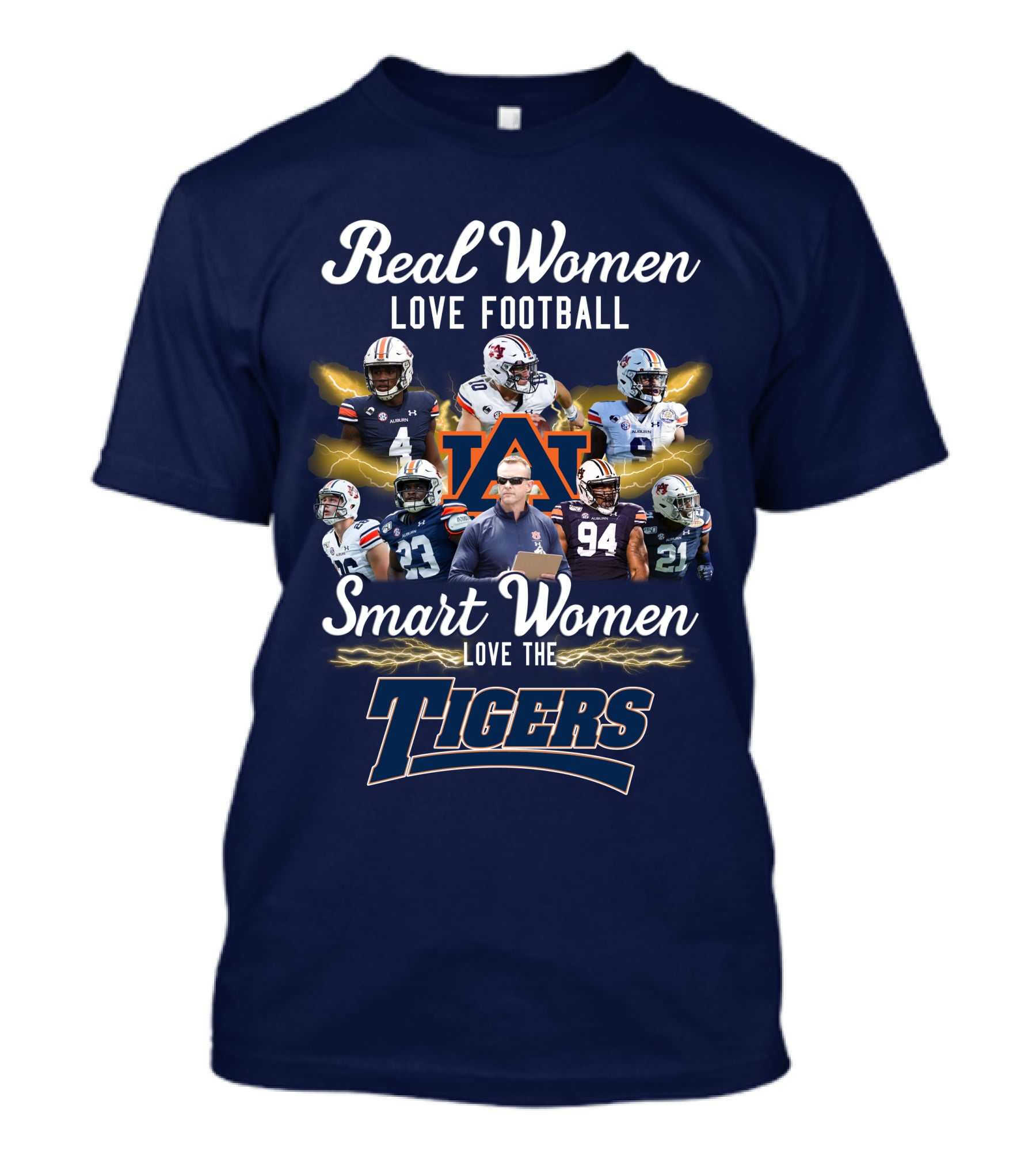 Real Women Love Football Smart Women Love The Auburn Tigers T-Shirt