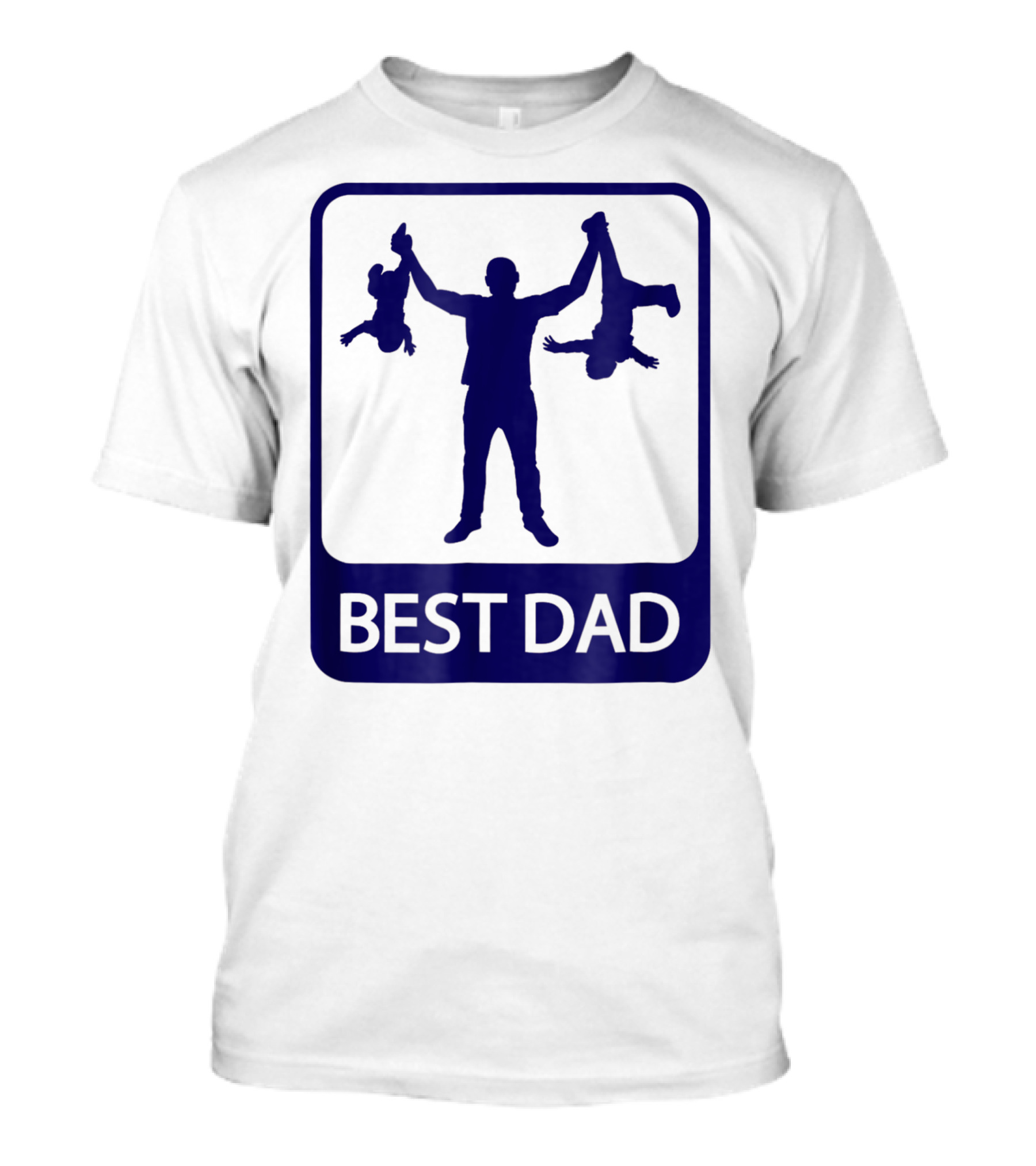 Best Dad Silhouette Holding Kids Playfully T-Shirt