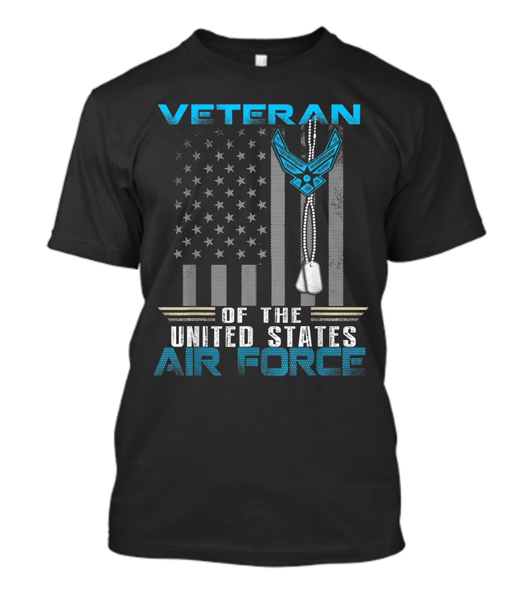 Veteran United States Air Force With Dog Tags And Flag T-Shirt