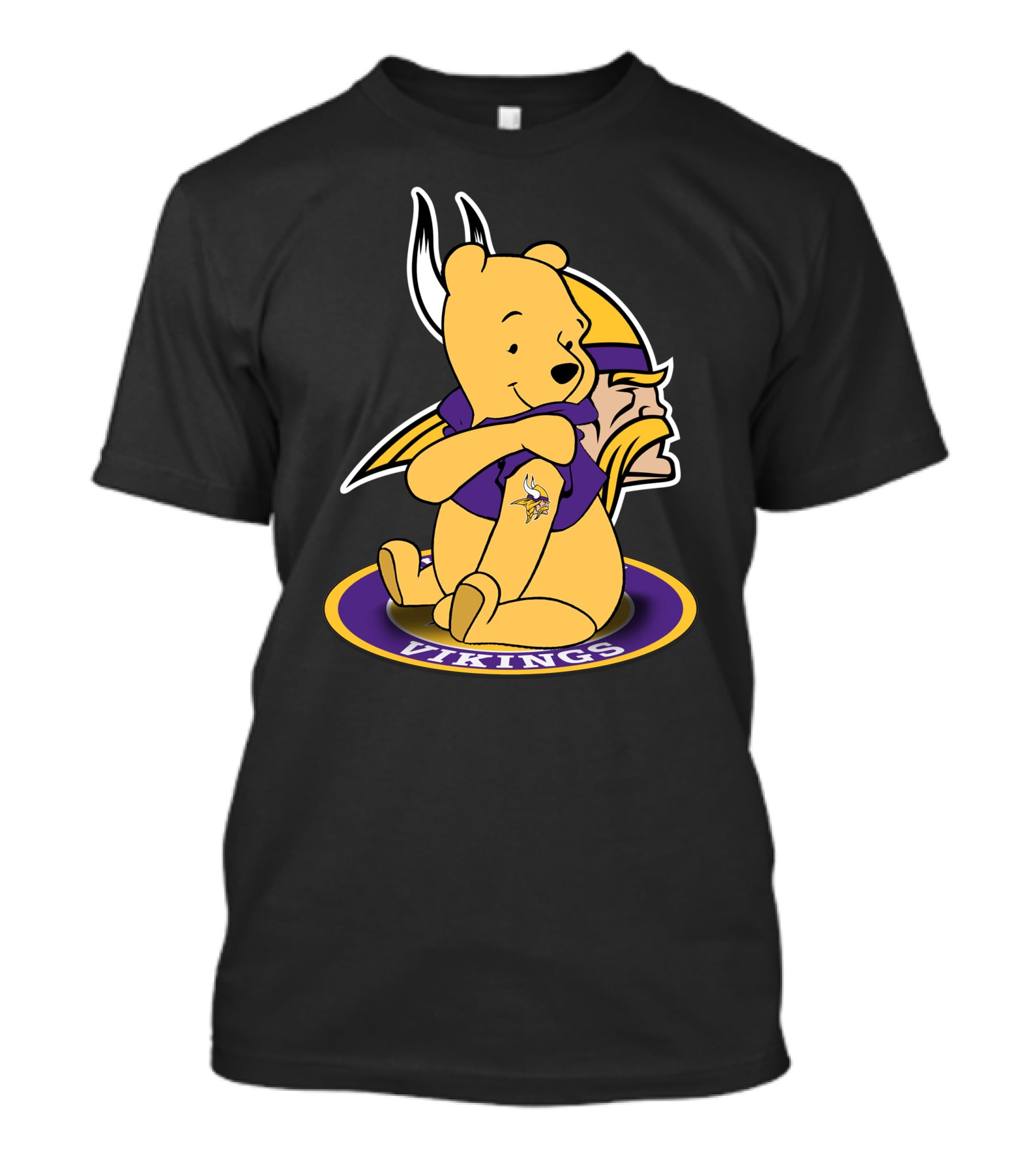 Pooh Vikings Crossover Sitting With Helmet And Horns T-Shirt