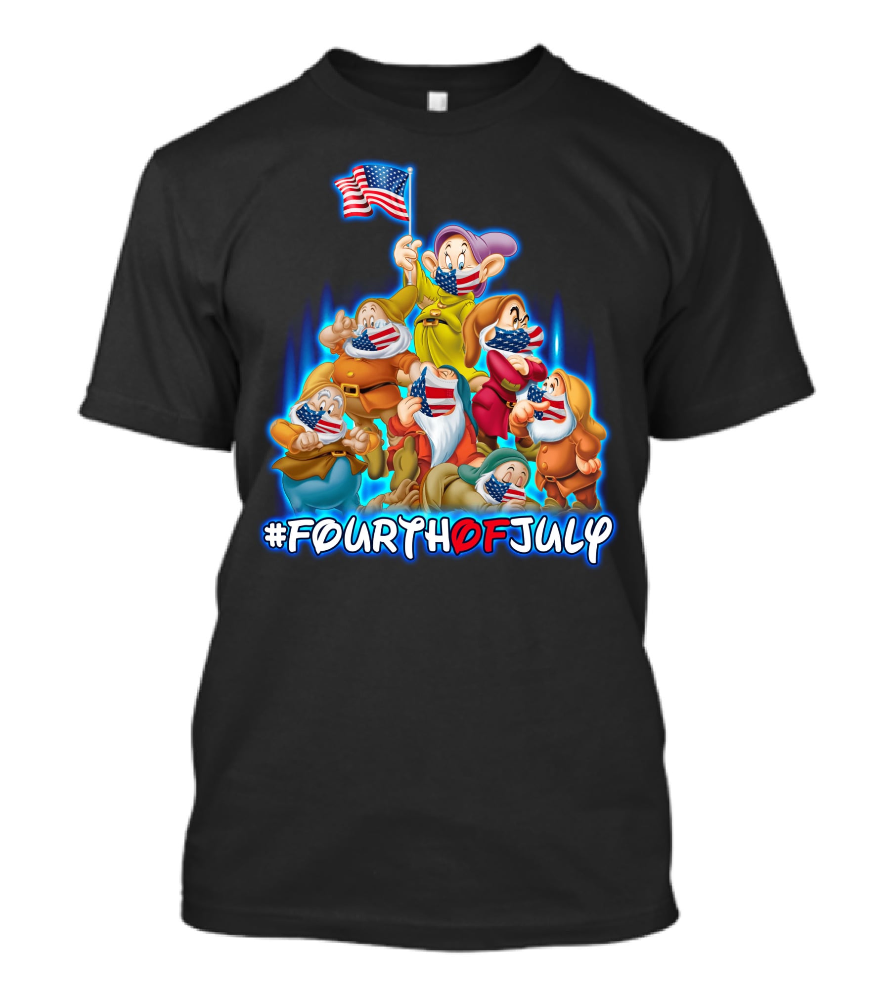 FourthofJuly Seven Dwarfs Patriotic Celebration With American Flag T-Shirt