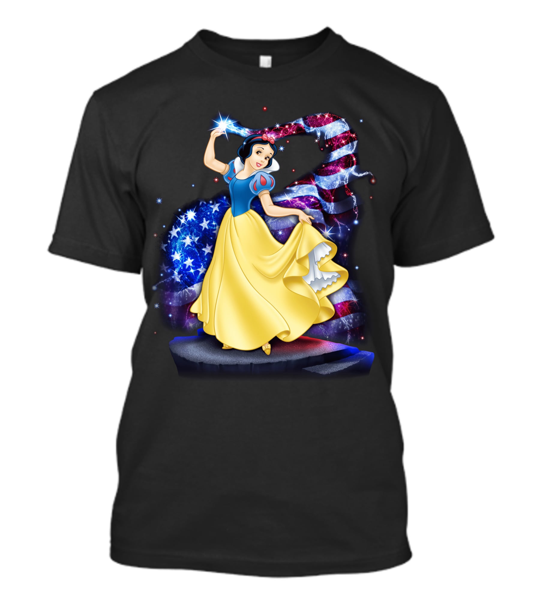 Snow White American Flag Bling July T-Shirt