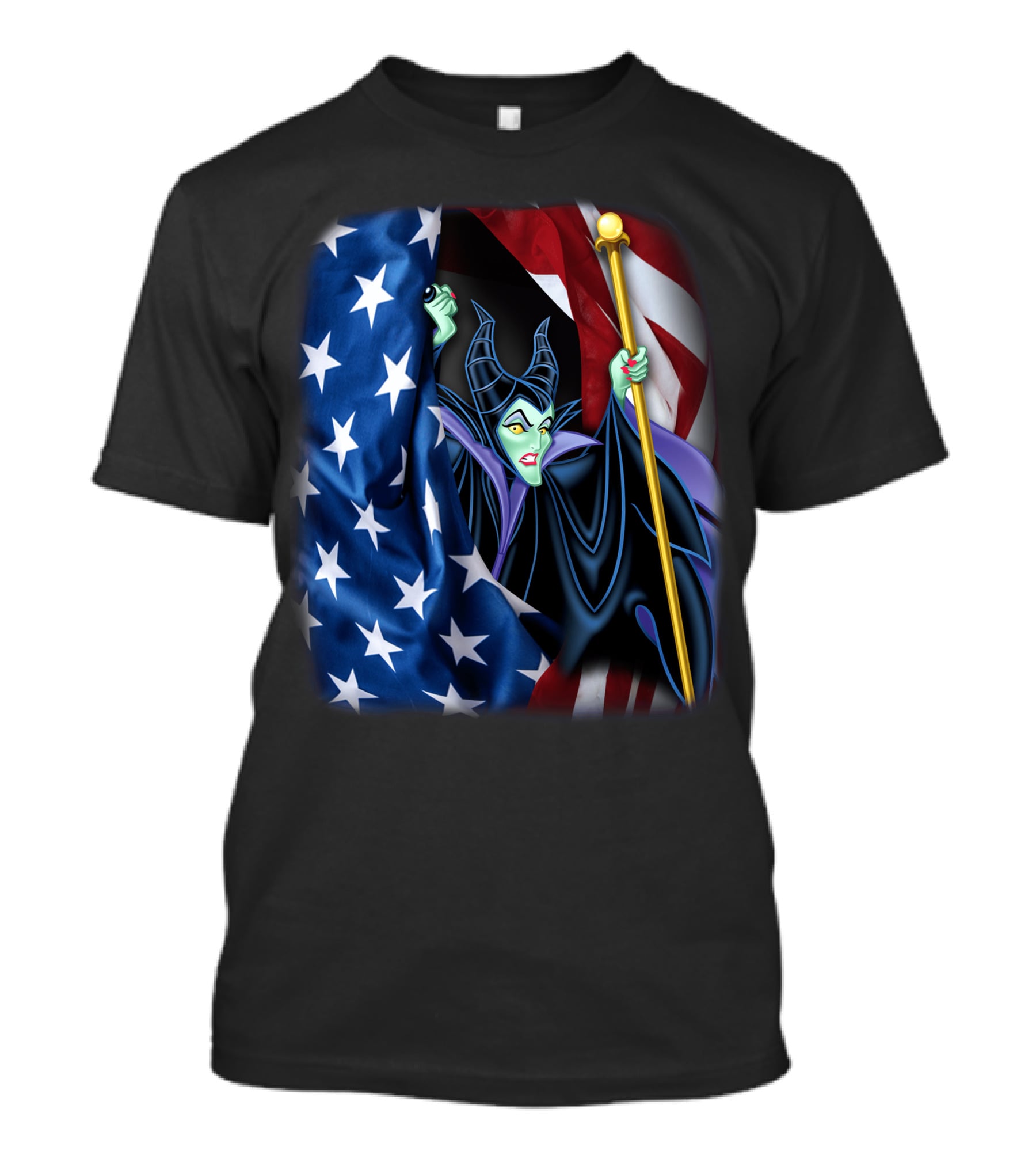 Maleficent Holding Scepter With American Flag Fourth Of July T-Shirt