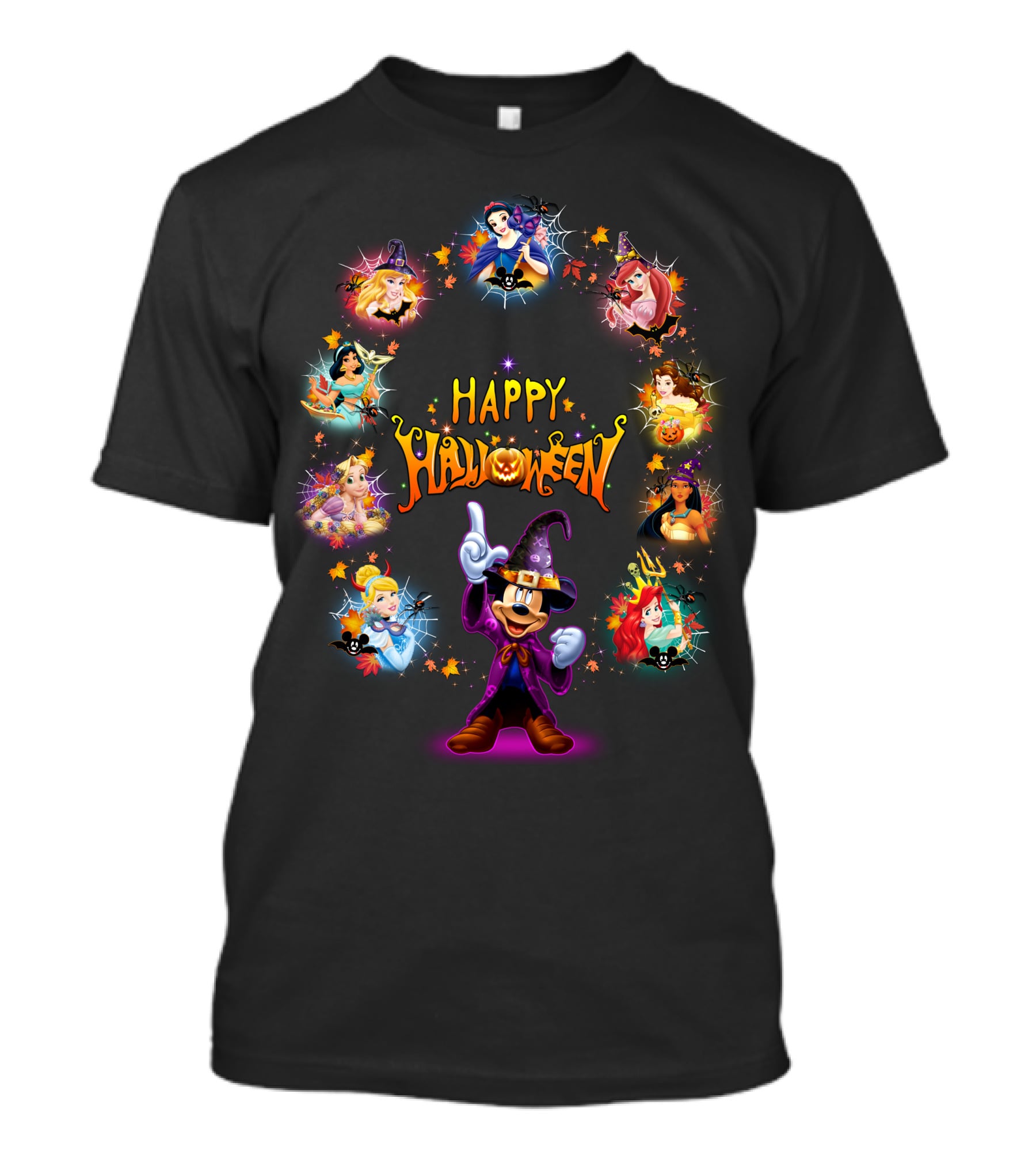 Happy Halloween Disney Princesses Mickey Halloween T-Shirt