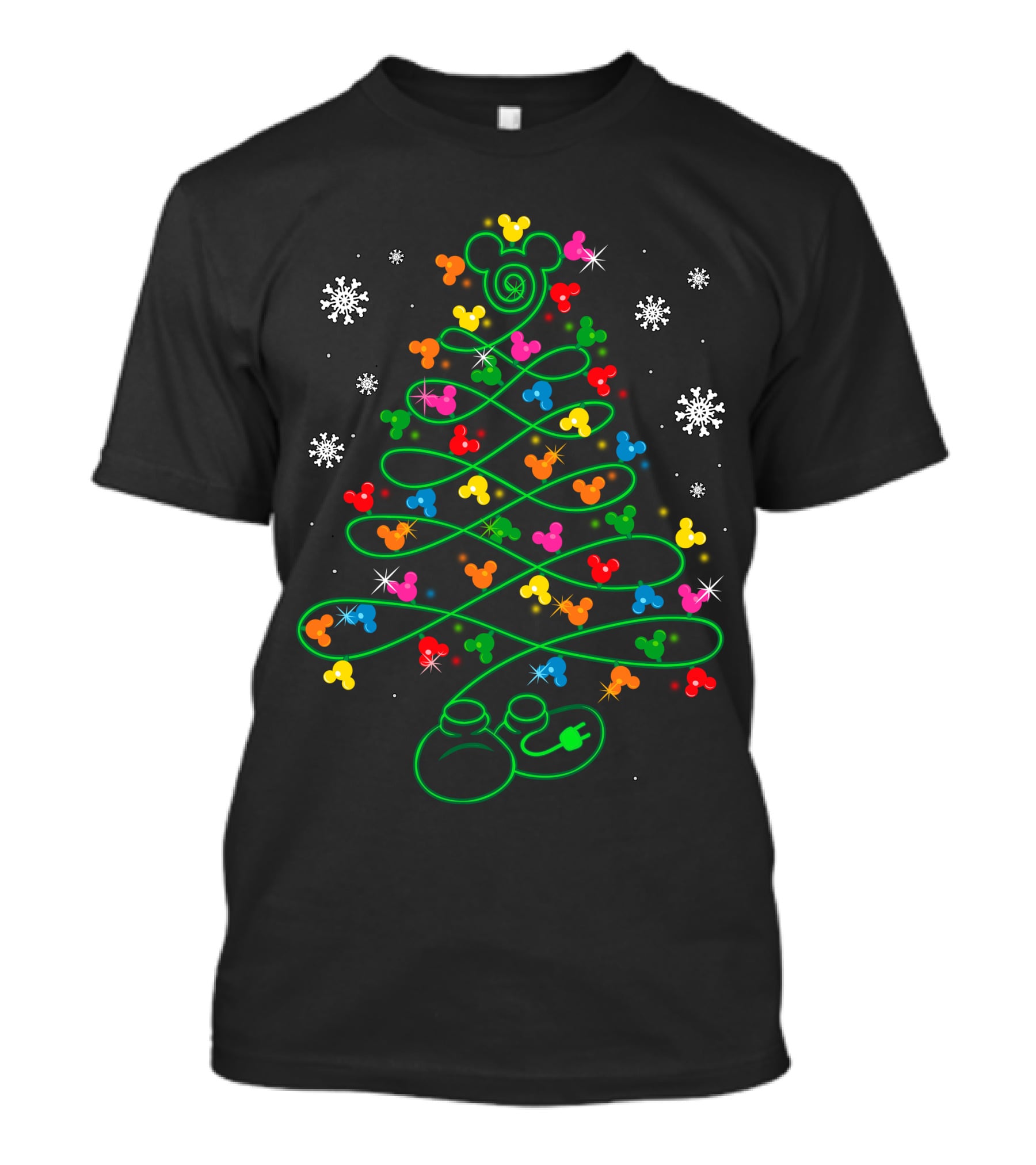 Mickey Mouse Best Christmas Ever Christmas Tree Snowflakes T-Shirt