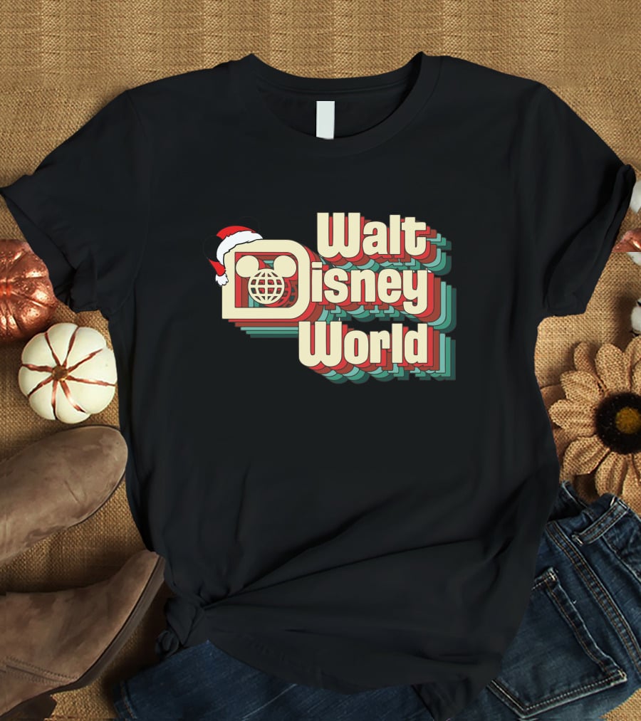 Walt Disney World Christmas Mickey Ears Santa Hat T-Shirt